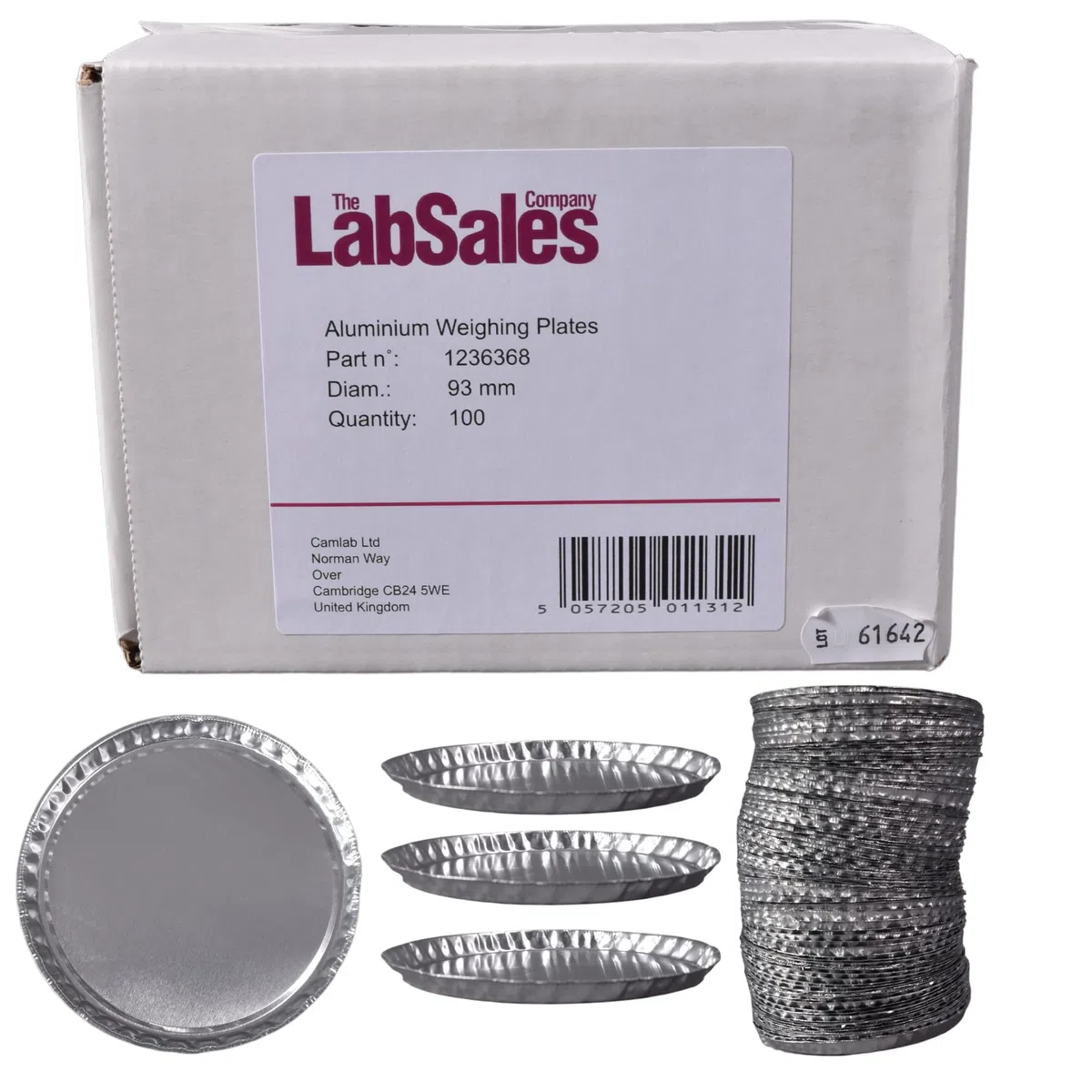 Labsales - Piastre in alluminio per pesatura di qualsiasi campione, per laboratori professionali e casalinghi per la pesatura di qualsiasi campione, confezione da 100 (93 mm x 8 mm - 100 piastre)