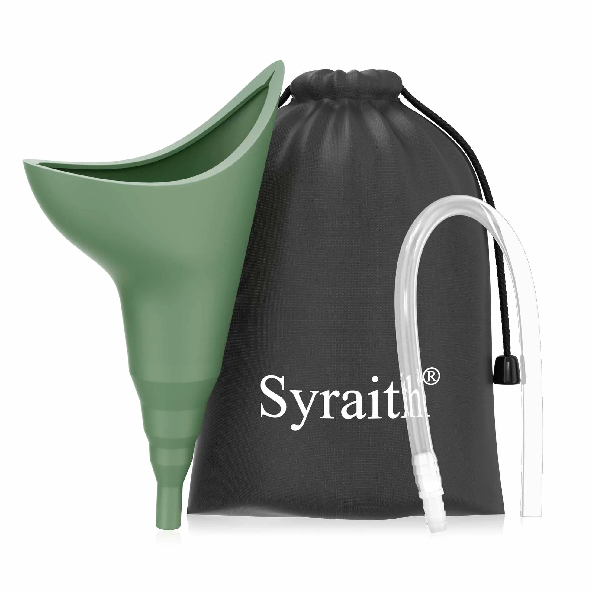 Orinatoio Femminile Portatile in Silicone Riutilizzabile con Tubo di Prolunga e Borsa Impermeabile