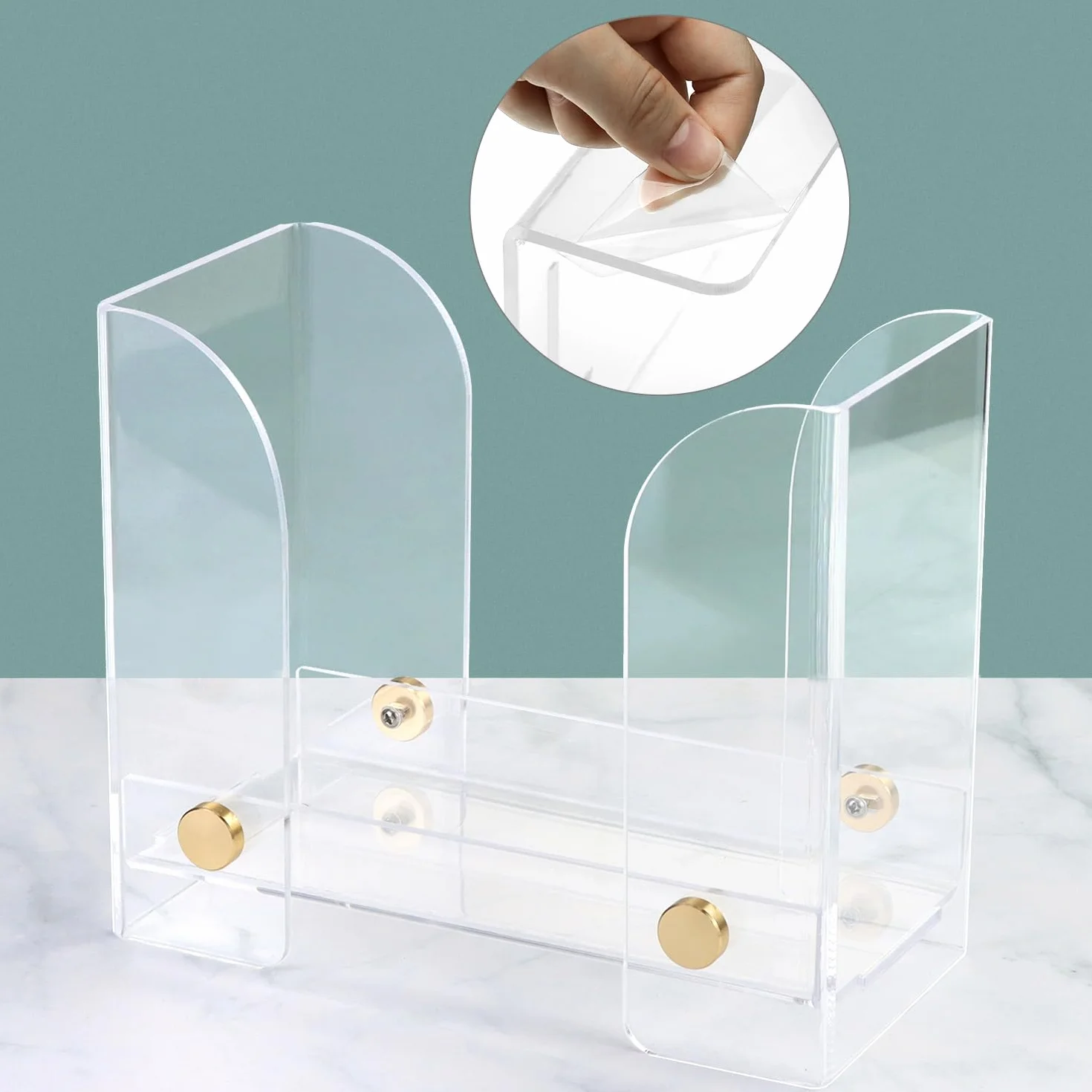 QWORK Porta Asciugamani di Carta Acrilica Trasparente per Cucina Bagno
