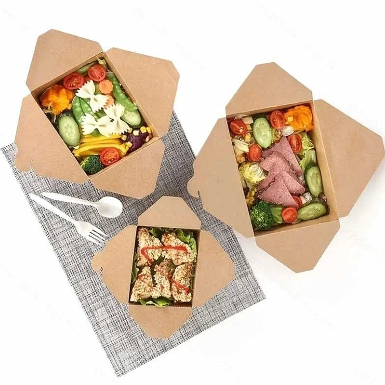 Contenitori per alimenti in carta kraft biodegradabili 1000 ml 50 pezzi a prova di perdite