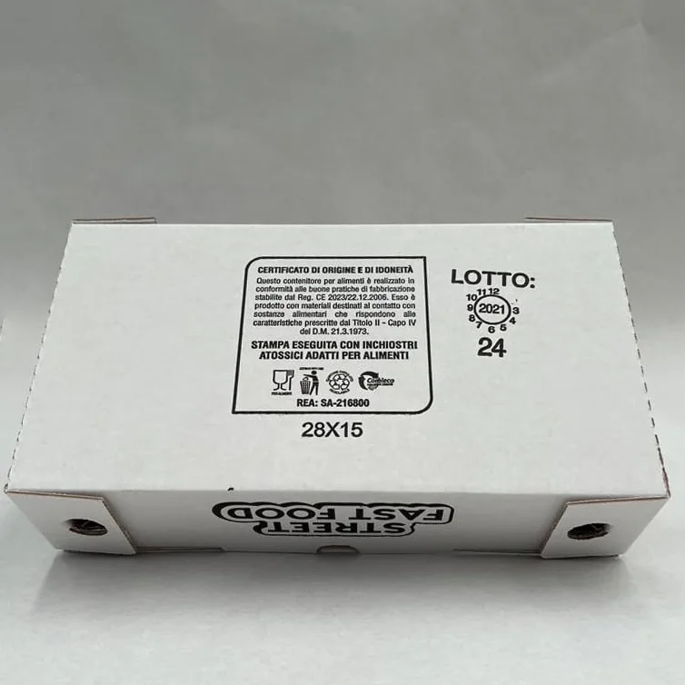 Confezione 100 Scatole Alimentari Fritti 28x15 h 7 cm Medium Box Fritti Termico da Asporto Contenitore Alimentare