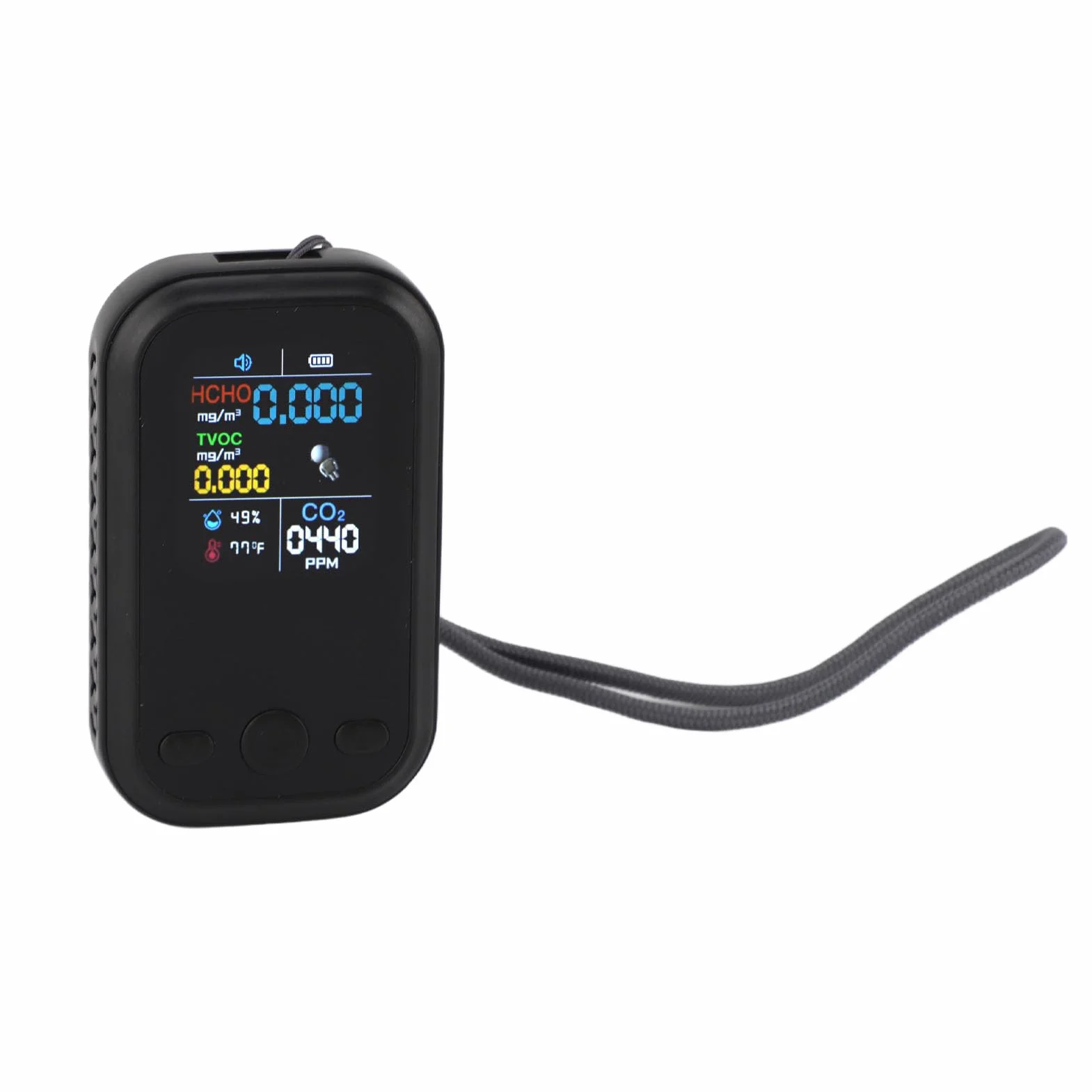 Kit per il Test 'aria Domestica, Monitor della qualità 'aria Compatto e Accurato per Prodotti Domestici per Interni (BLACK)