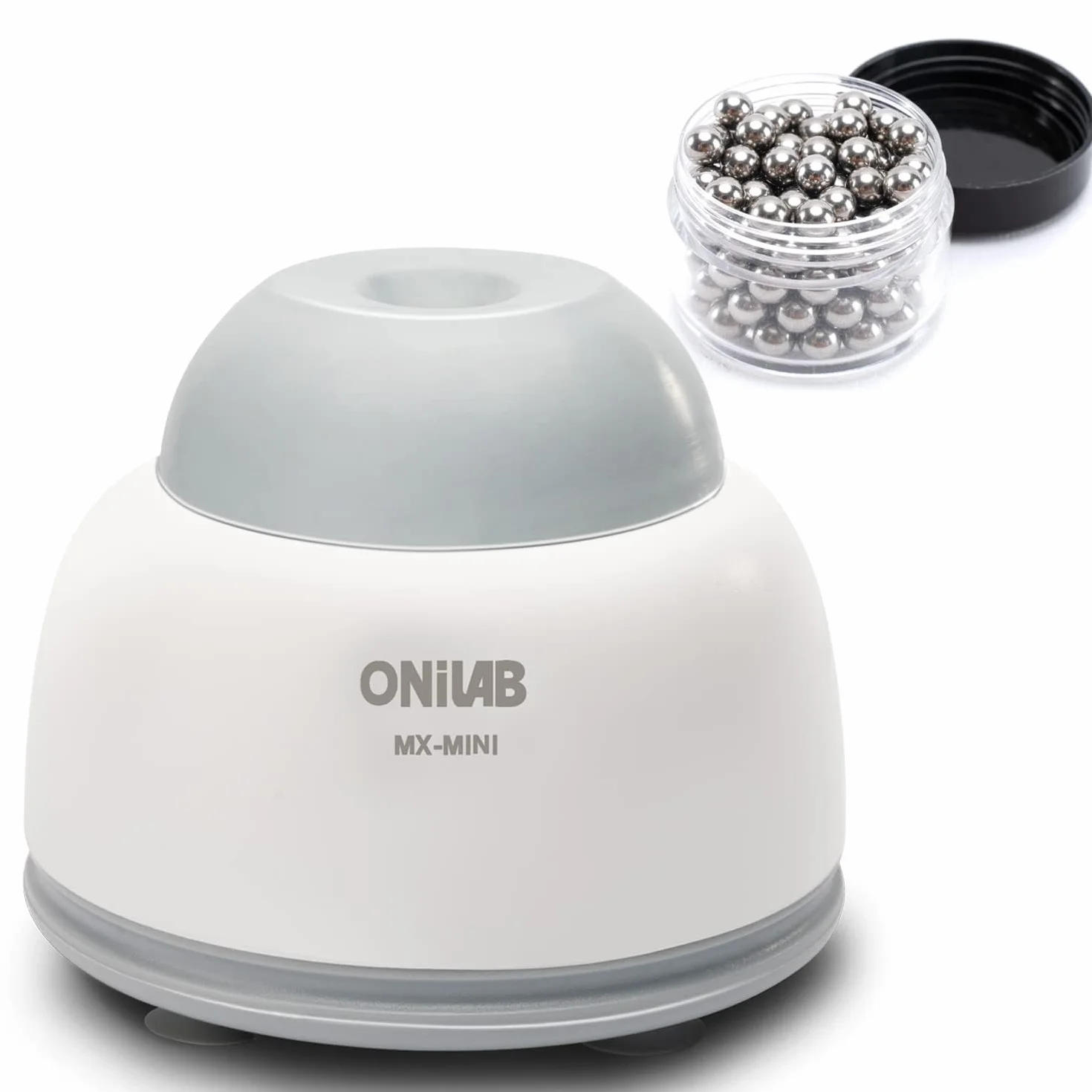 ONiLAB Mini mixer Vortex con funzione touch, mix di laboratorio, smalto per unghie, colla per ciglia e colori acrilici, pretexer da laboratorio per tubi, con 120 sfere di miscelazione in acciaio inox