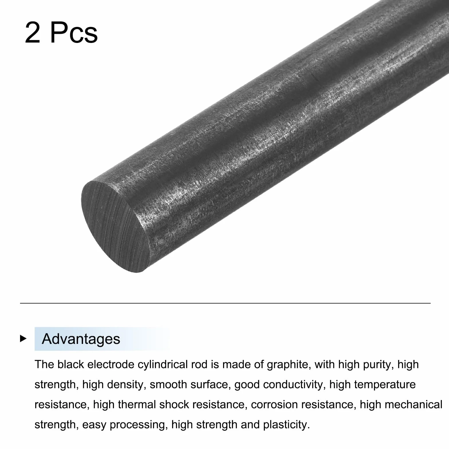Barra di Grafite QUARKZMAN 305x16mm, Asta Cilindrica in Carbonio per Elettrodi e Crogioli, Confezione da 2