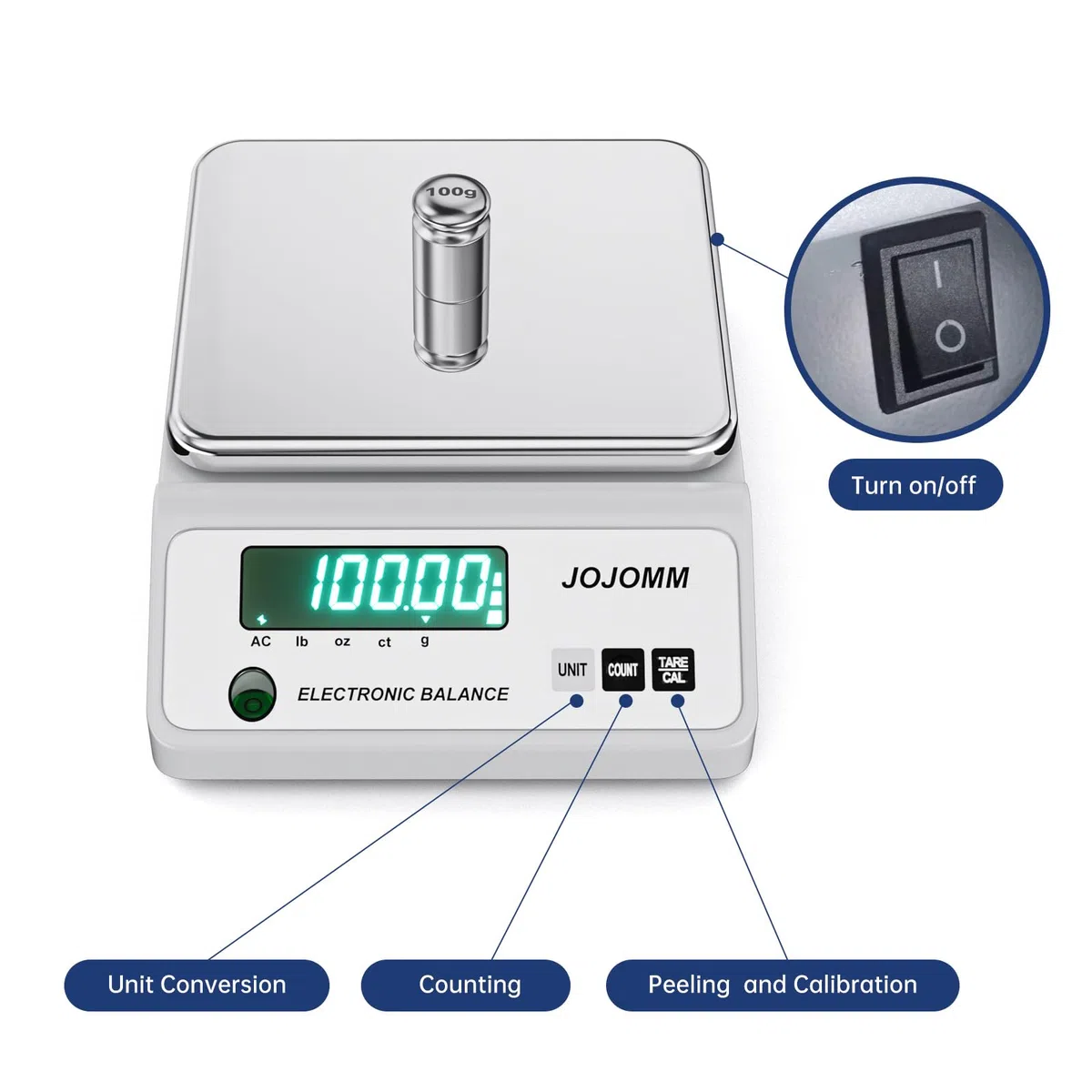Bilancia da laboratorio 5000 g x 0,01 g, bilancia elettronica ad alta precisione, bilancia analitica accurata 0,01 g, bilancia digitale industriale scientifica per grammi, per cucina, gioielli