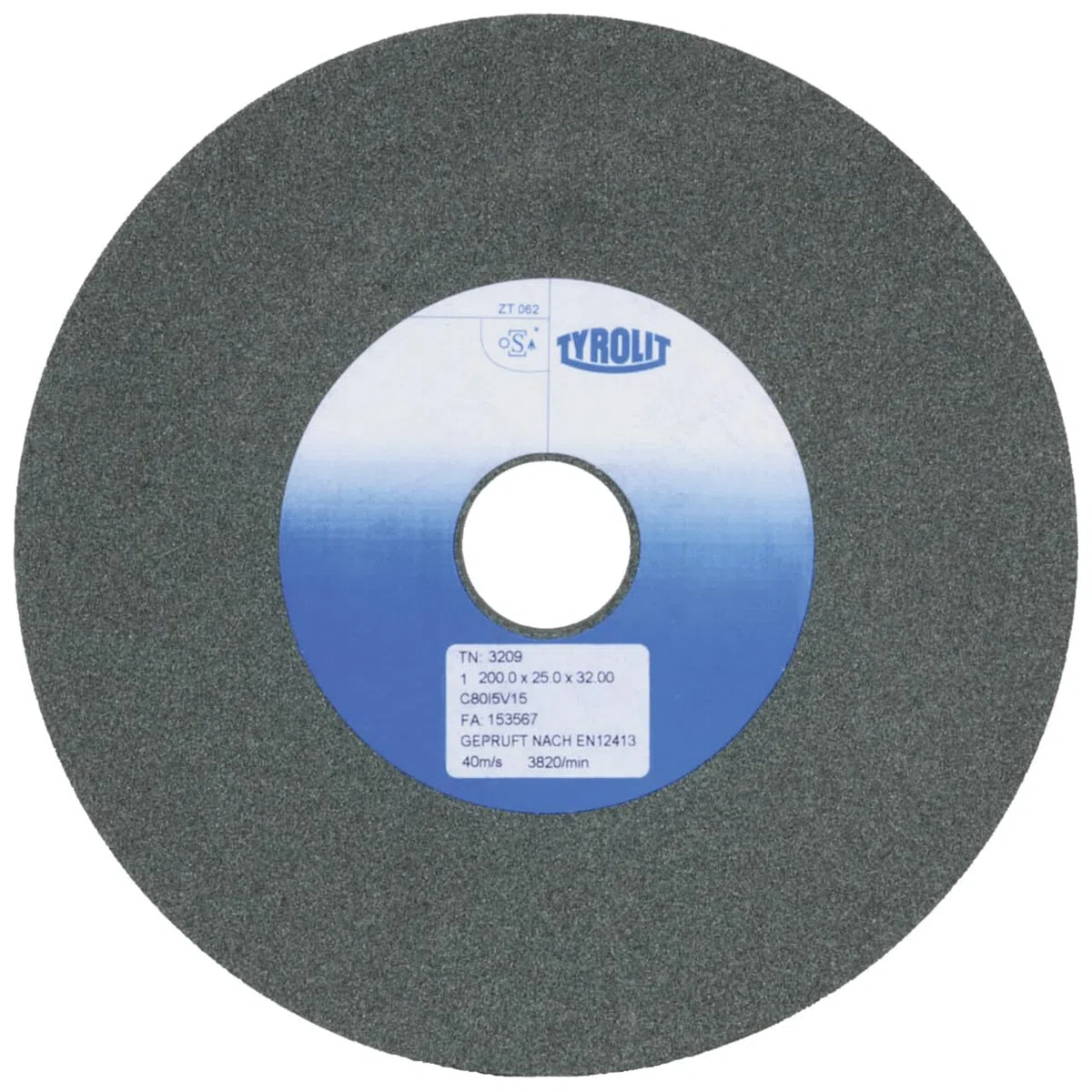 Disco da mola da banco TYROLIT a legante ceramico 300x40x76 mm C80 J5 V metallo duro/fondente