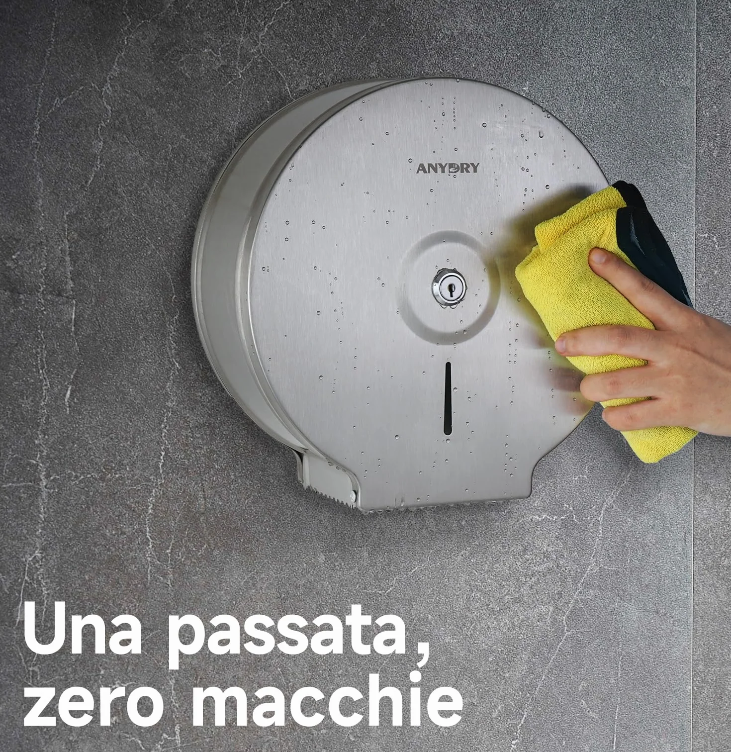 AnyDry 5182 Distributore per asciugamani di carta in acciaio inox commerciale a torre manuale montaggio a parete