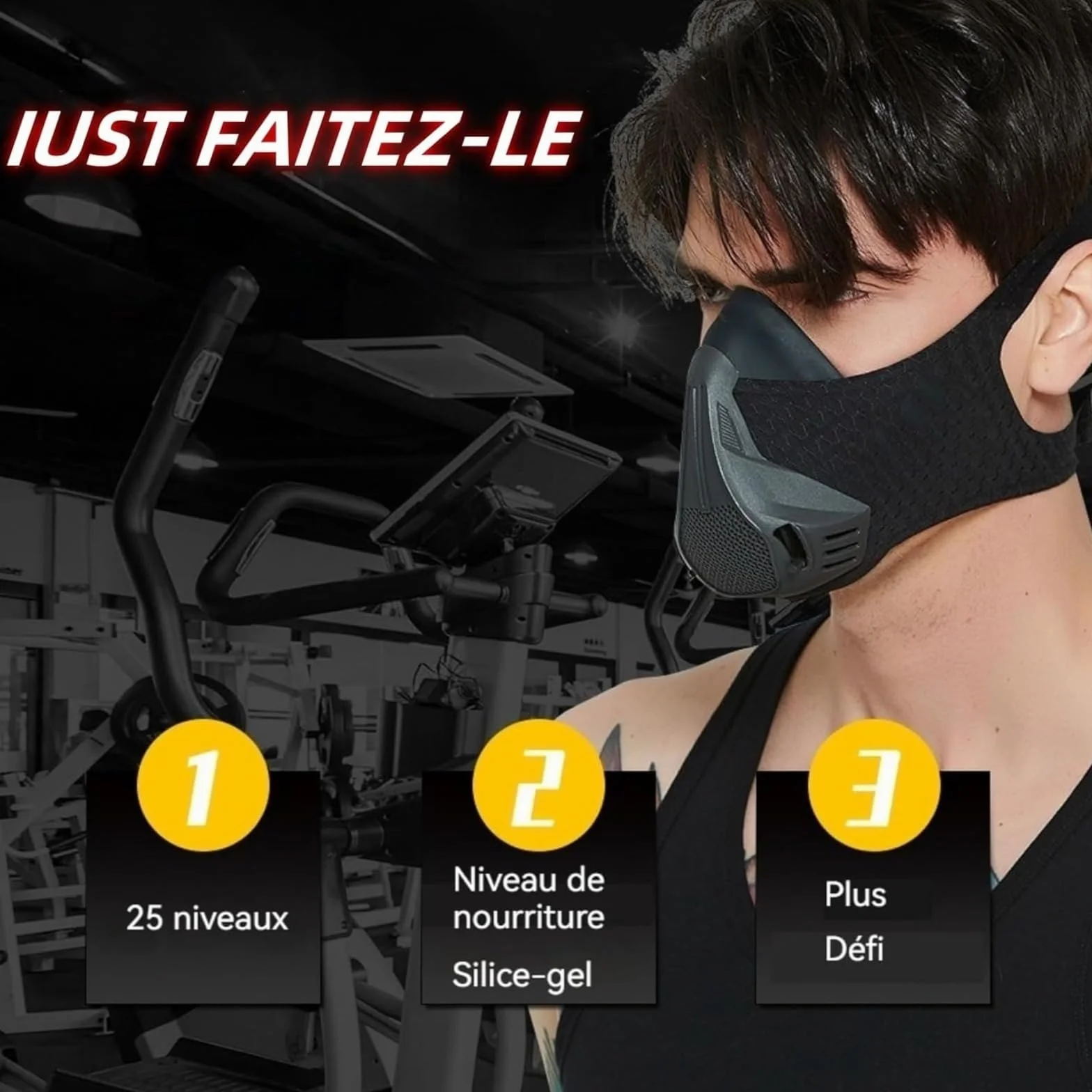 Maschera da allenamento in altitudine 25 livelli resistenza respiratoria Sport Masks Fitness Running Training