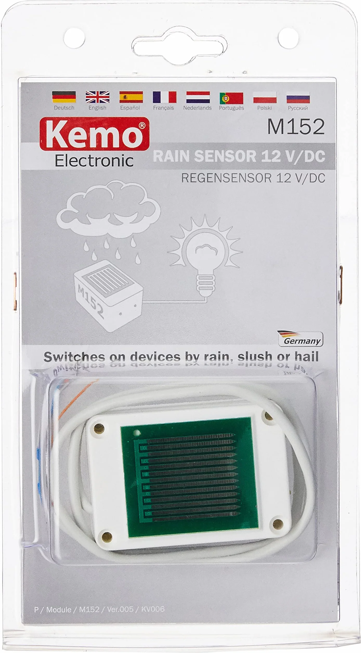 Kemo M152 Sensore di pioggia Bianco/Verde