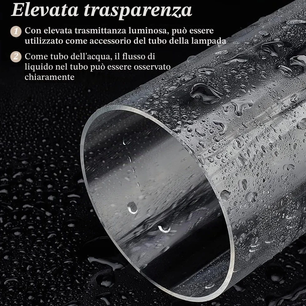 OLYCRAFT Tubo Rotondo in Acrilico Trasparente 9cm OD 8.6 cm ID Tubo Rigido Trasparente in Acrilico Tubi Rotondo Trasparenti 30.5cm Lunghezza per Artigianato Fai da Te lampade Acquario Modello