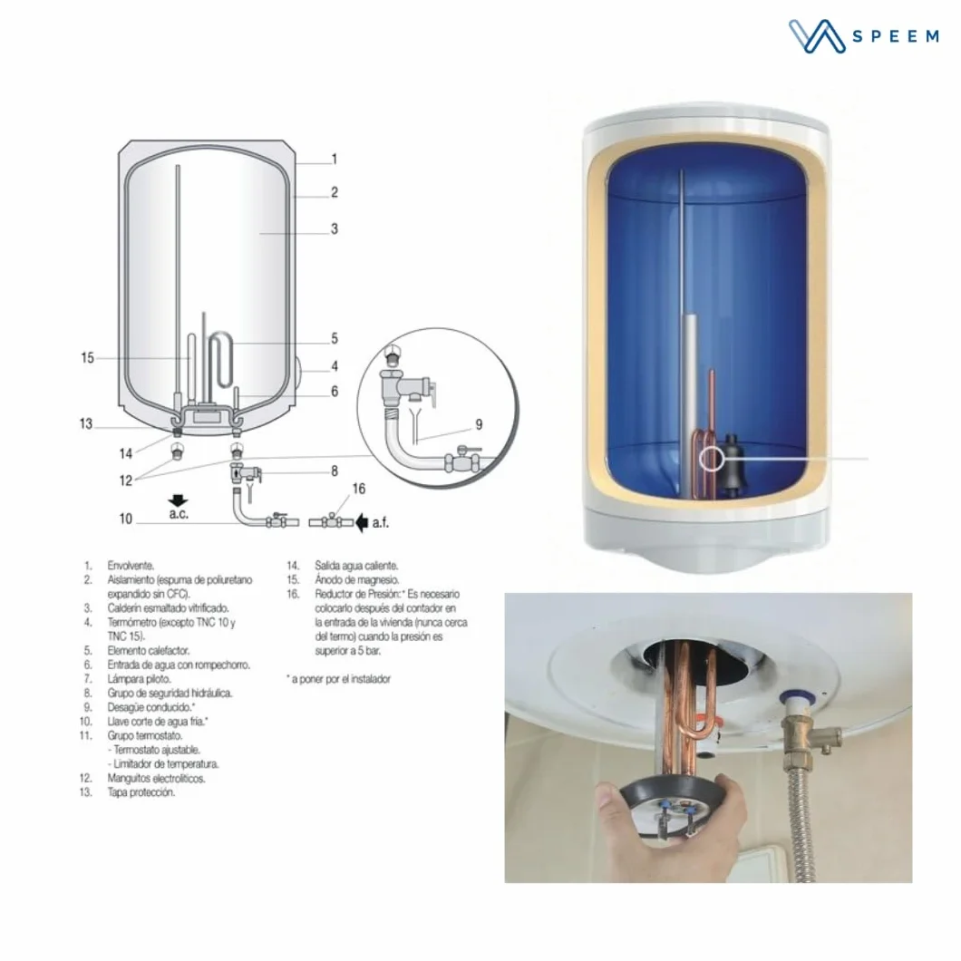 Anodo di magnesio Lunghezza 400mm M8x13 Diametro 26mm | Per scaldabagno elettrico termostatico | Resistenza anodica scaldabagno elettrico termostatico al magnesio