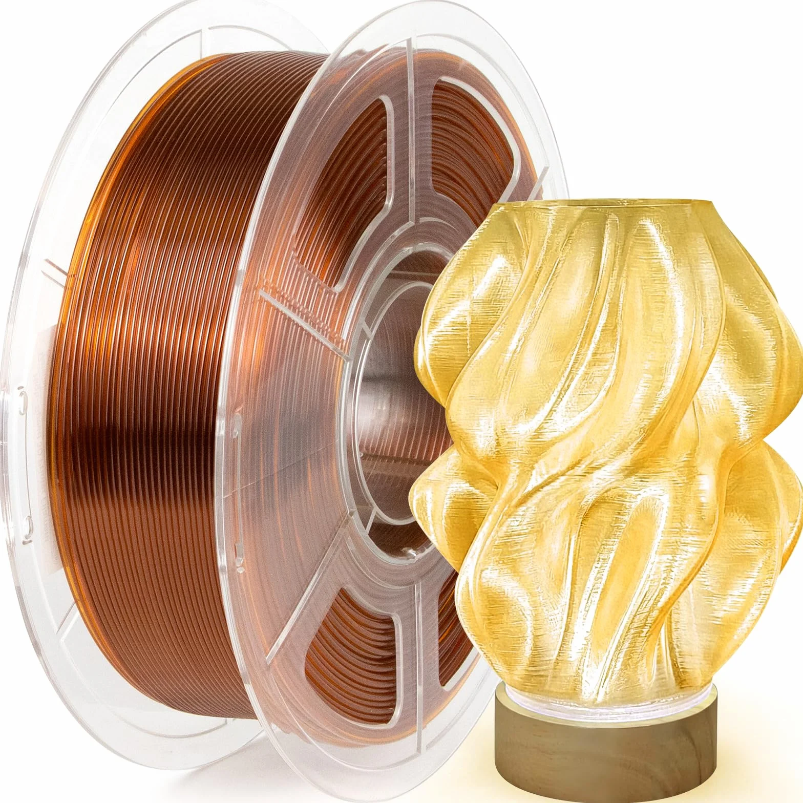 IEMAI PETG Filamento 1.75mm 1Kg Trasparente Ambra per Stampa 3D, Alta Velocità, Precisione Dimensionale +/- 0,02 mm