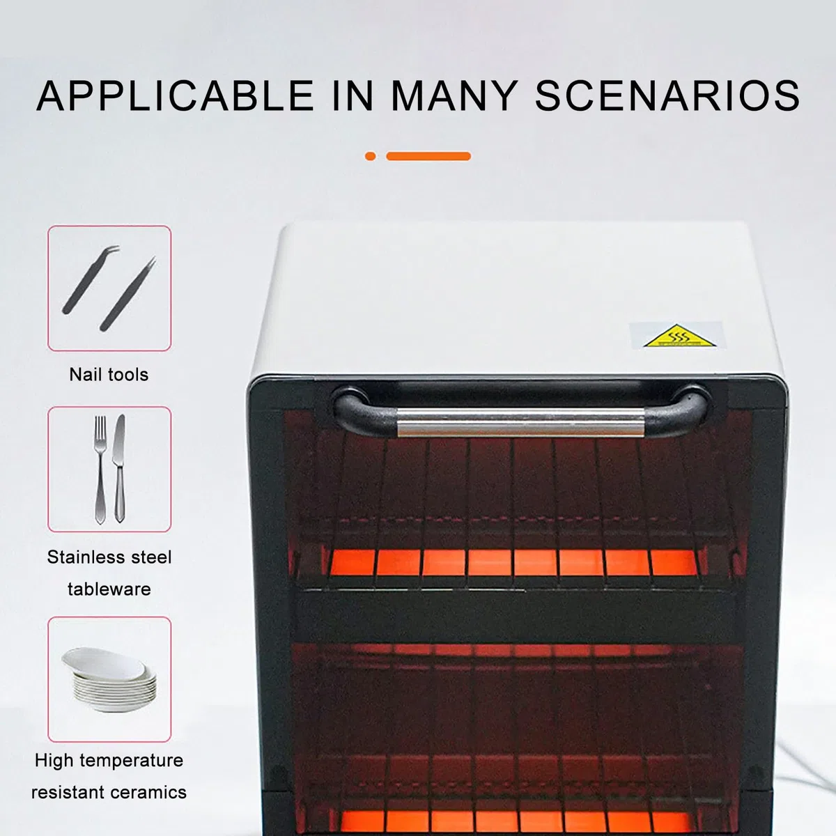 Disinfetta per strumenti per unghie, disinfettante per unghie, 12 l, doppio strato, grande capacità, timer e temperatura regolabili, compatibile con attrezzi multipli