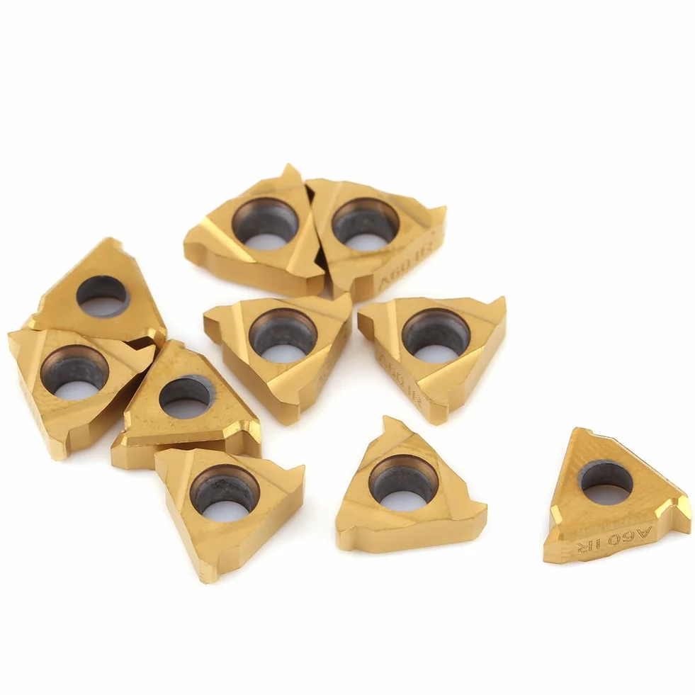 10Pcs Inserti in Metallo Duro per Tornio CNC, 11IR A60 Utensili per Tornio con Scatola, Compatibili con Acciaio Inox e Acciaio