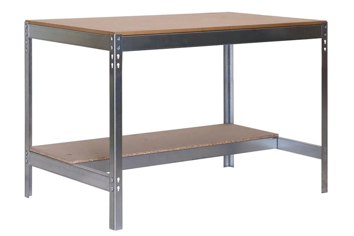 Banco de trabajo Simonwork con ruedas BT0 91x91x61cm galva/madera