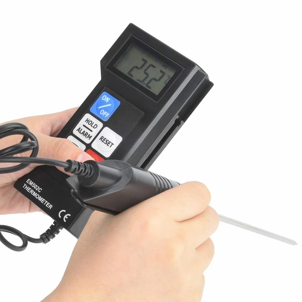 Termometro Elettronico EM502C Alta Precisione per Industria Alimentare con Sonda Digitale Temperatura Acqua