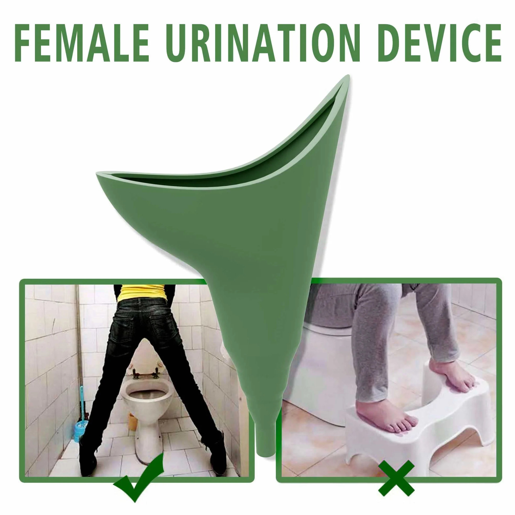 Orinatoio Femminile Portatile in Silicone Riutilizzabile con Tubo di Prolunga e Borsa Impermeabile