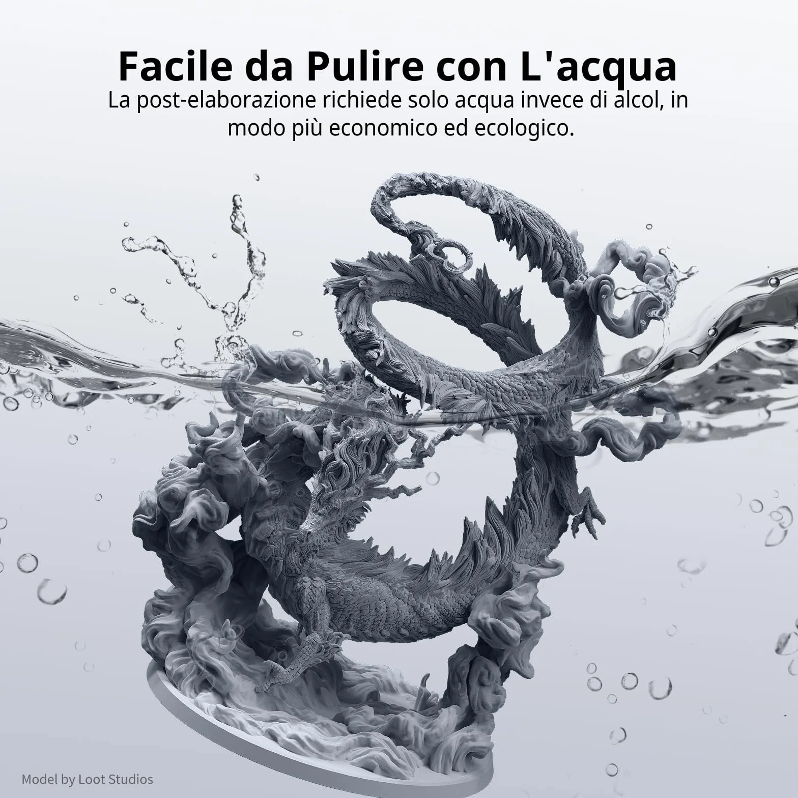 ANYCUBIC Resina Lavabile in Acqua 2.0, Resina Stampante 3D UV 405 nm con Alta Precisione, Odore Basso, Facile da Pulire ed Eccellente Fluidità per 4K/6K/8K LCD Stampante 3D Resina (Grigio, 1000g)