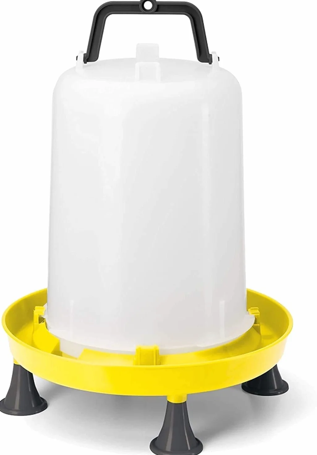 Zootec Abbeveratoio a sifone in plastica con Manico e Piedini. capacità 15 Litri. Ideale per Galline, Pulcini, Anatre e avicoli Simili. Predisposto per Essere appesa nel pollaio.