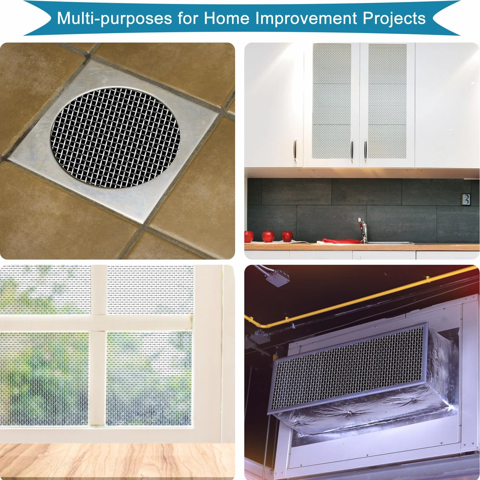 Rotolo di rete metallica da 3 m x 300 mm, non arrugginisce mai, in acciaio inox 304, pannelli in rete metallica fine per roditori, 20 rete, copertura in rete per la ventilazione di mattoni d'aria, per