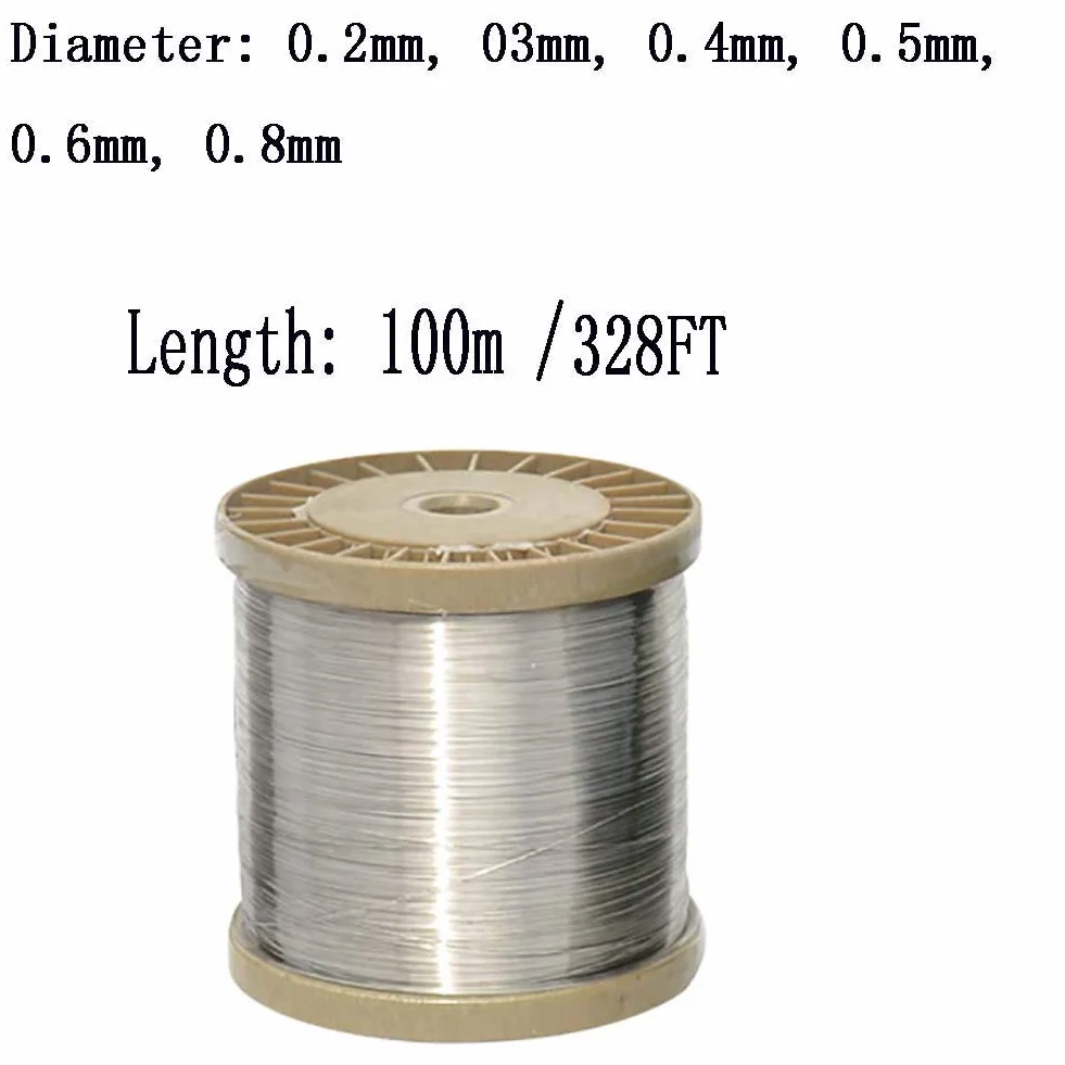 Filo morbido in acciaio INOX da 0.4mm, lunghezza: 100m.