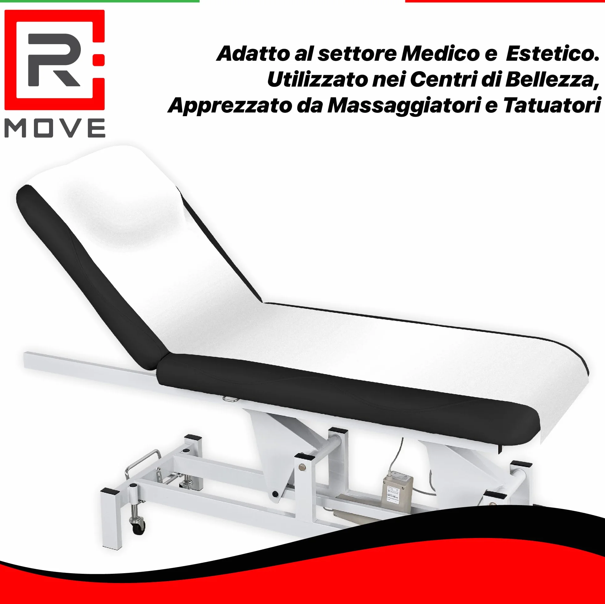 R MOVE 6 Rotoli carta lettino massaggio 60 cm, lenzuolino medico 2 veli pura cellulosa, rotoli per estetista