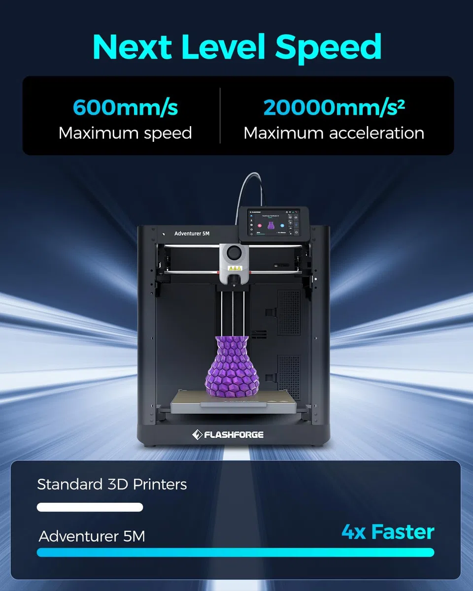 FLASHFORGE Impresora 3D Adventurer 3C Totale recinto FDM máquina, nivelación Libre extraíble placa de construcción calentada y boquilla desmontable, pantalla táctil, volume 150 x 150 x 150 mm
