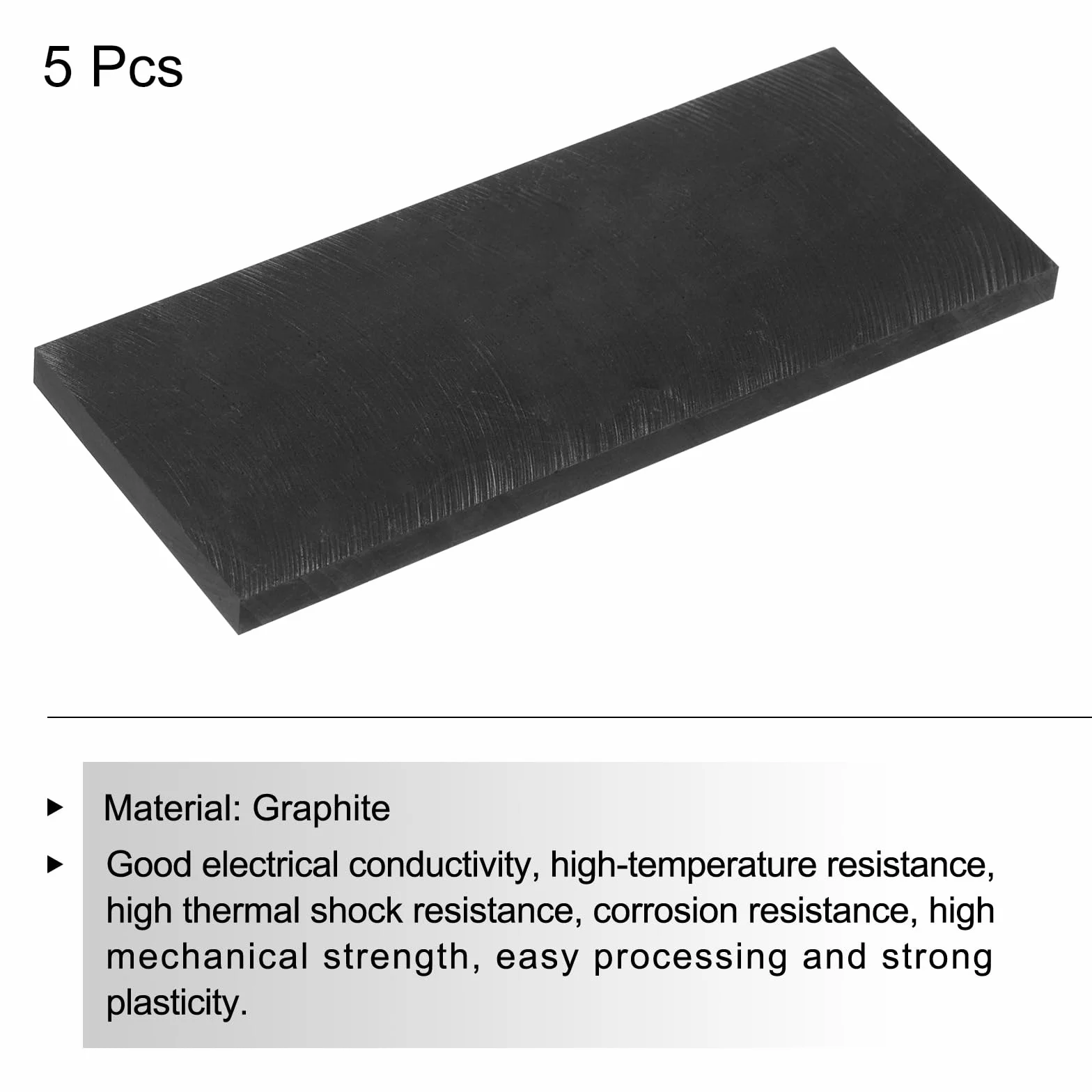QUARKZMAN Piastra rettangolare in grafite 100x50x5mm 5 pezzi per fusione