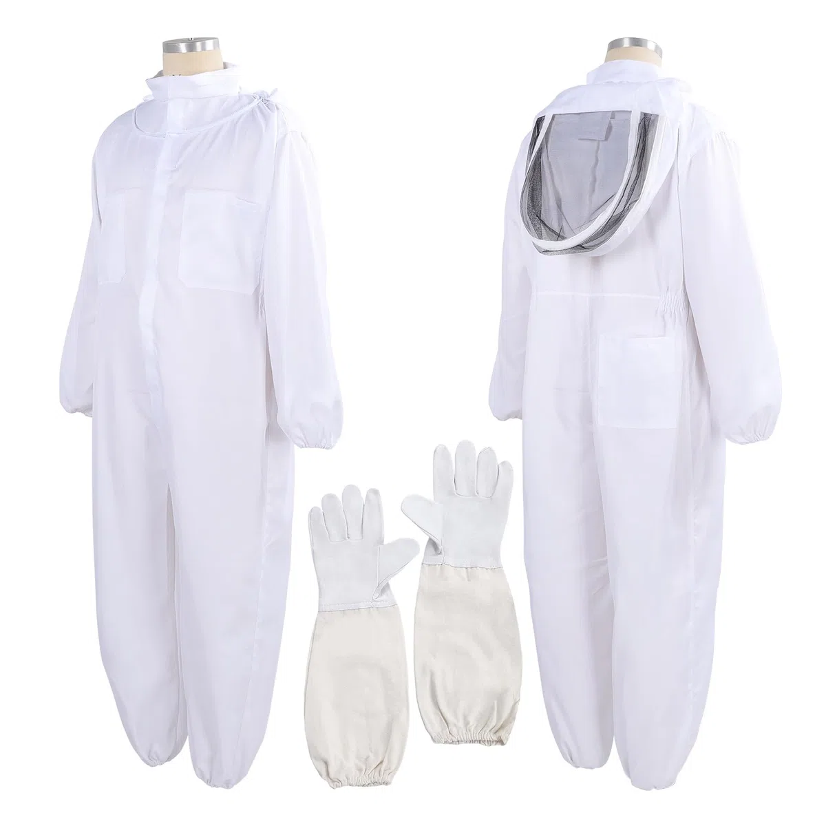 Gugxiom Costume da Apicoltore per Donne e Uomini, Tuta Professionale da Apicoltore con Guanti e Copertura Ventilata, Tuta Completa per Apicoltori Professionisti e Principianti (L)