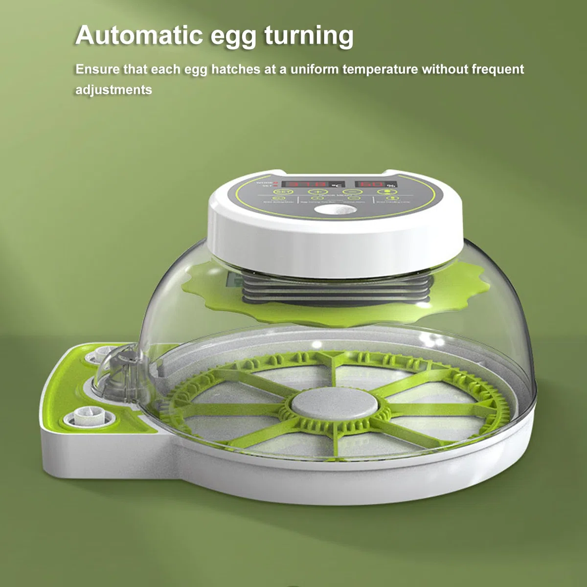 Incubatrice automatica per uova, temperatura e umidità stabili, Candele per uova integrate, Sistema di approvvigionamento idrico esterno, Turner automatico trasparente per uova di pollo, anatra, oca