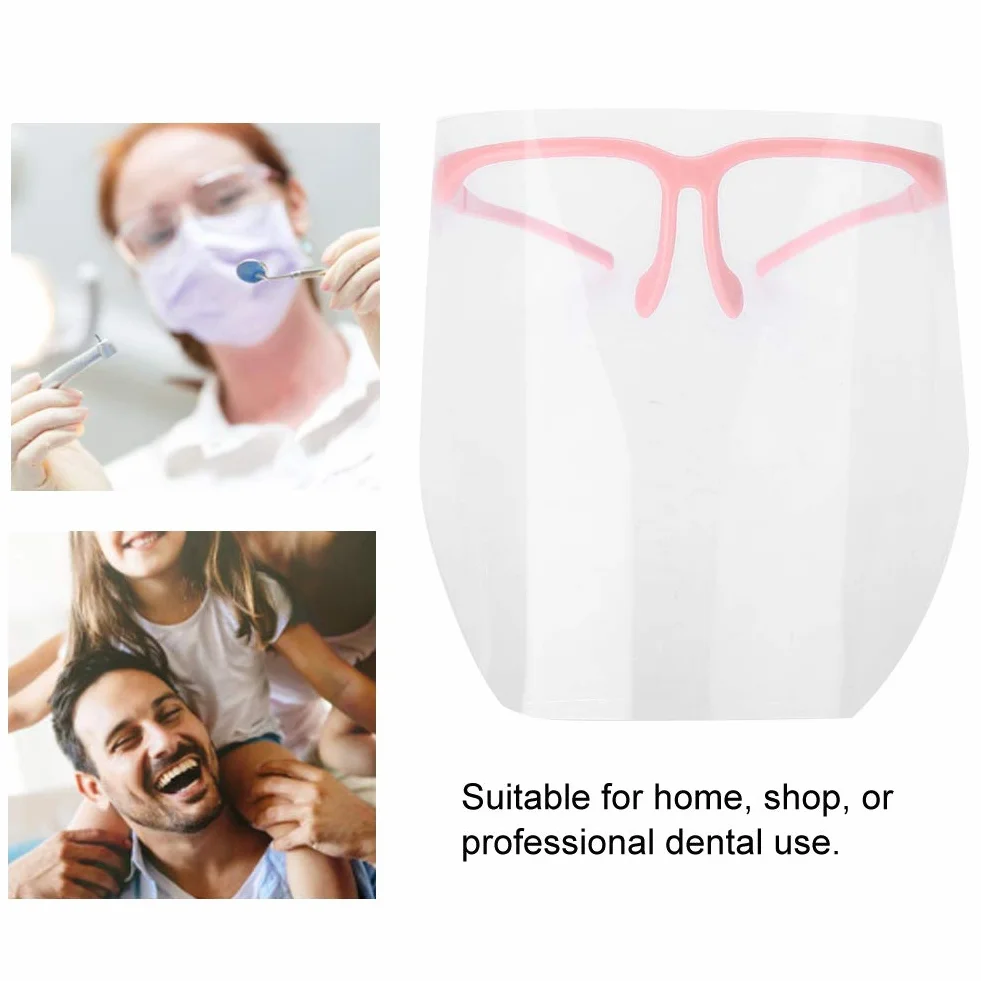 Visiera per Visiera, Visiera Integrale Trasparente Resistente Alla Maschera per il Viso Odontoiatrica Professionale Visiera Dentale Protettiva Staccabile per Attività Quotidiane e Lavoro(Rosa)