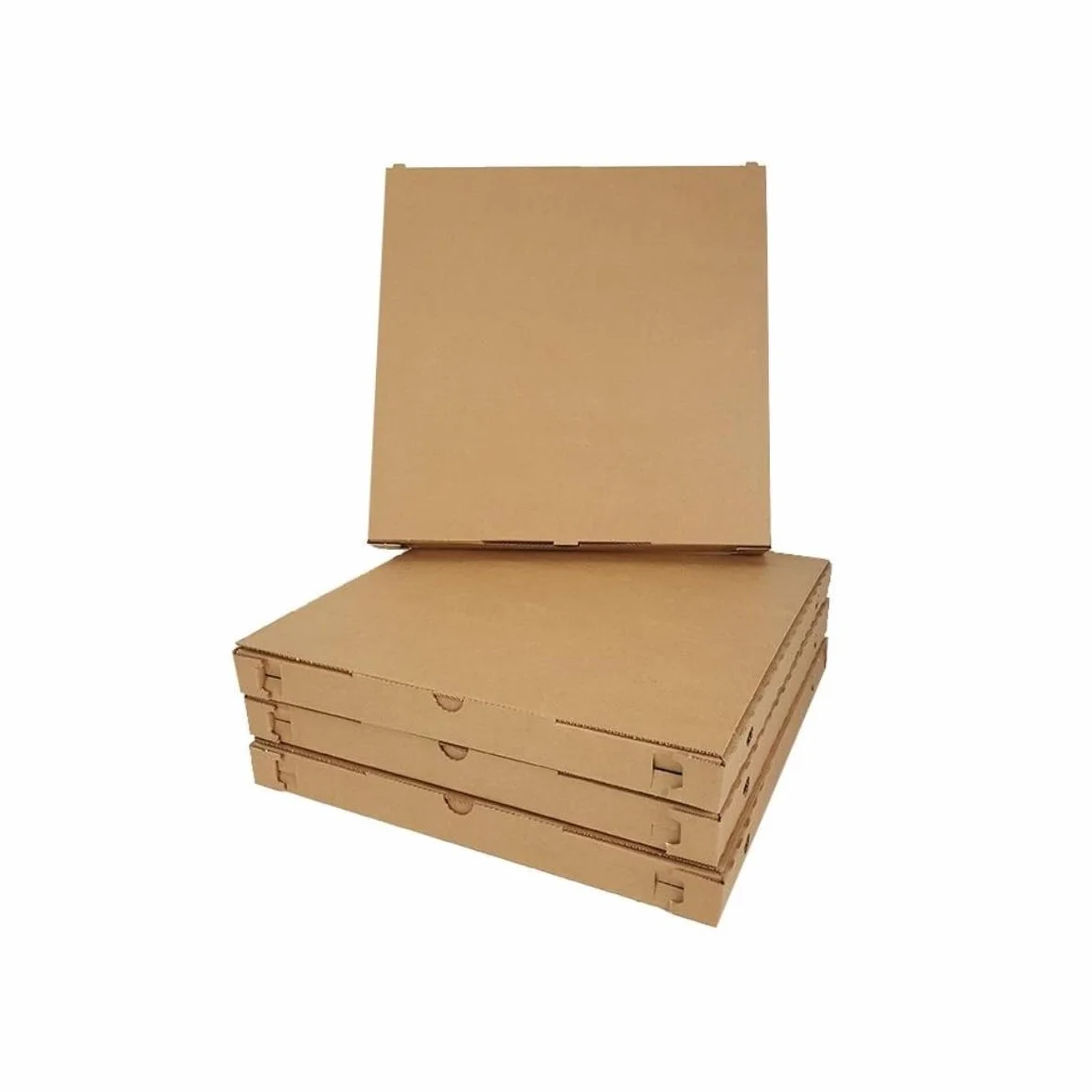 Scatola per Pizza in Cartone Naturale Avana 33x33x3,5cm Antitaglio Confezione da 100 Pezzi