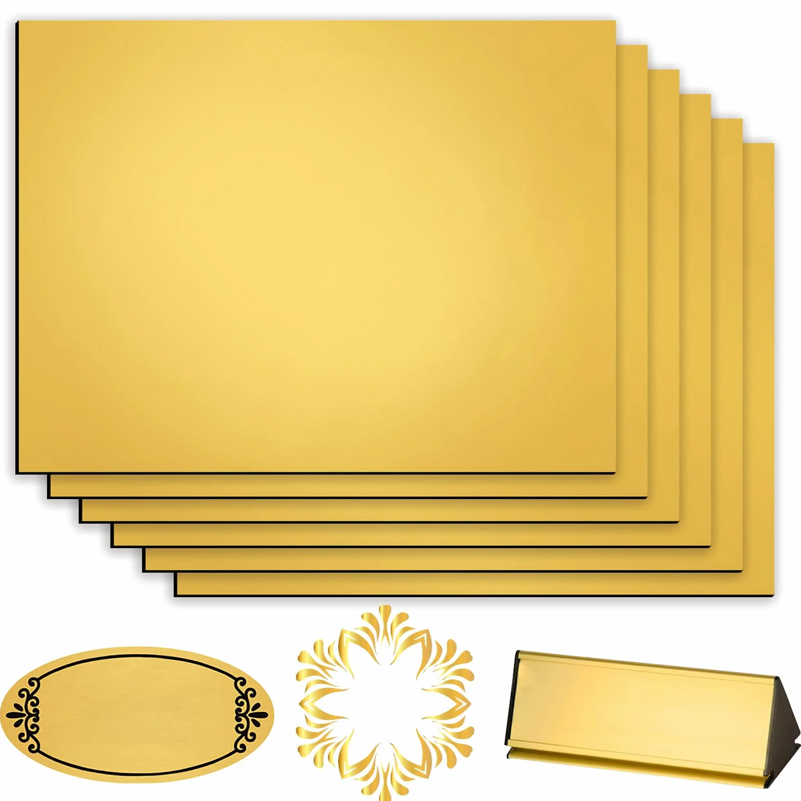 Yuragim Piastre in plastica per incisione 30 x 20 cm, 6 pezzi in ABS per incisione laser, incisione laser, piastra in plastica da 1,3 mm, per incisioni, dipinti, cartellini da cortile fai da te