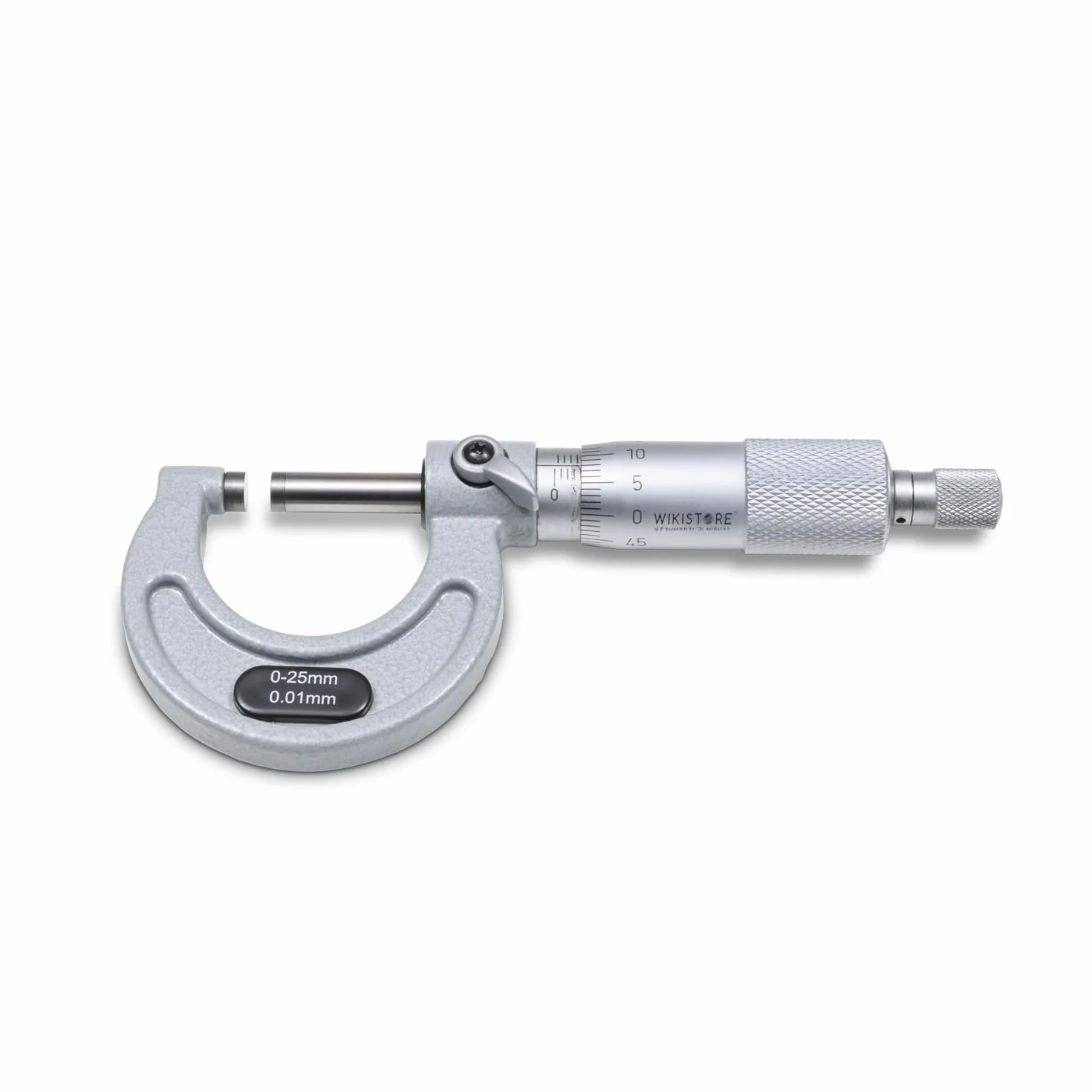Micrometro Professionale 0-25 mm Centesimale Precisione Industriale Arco Lega Leggera Frizione Bloccaggio Levetta