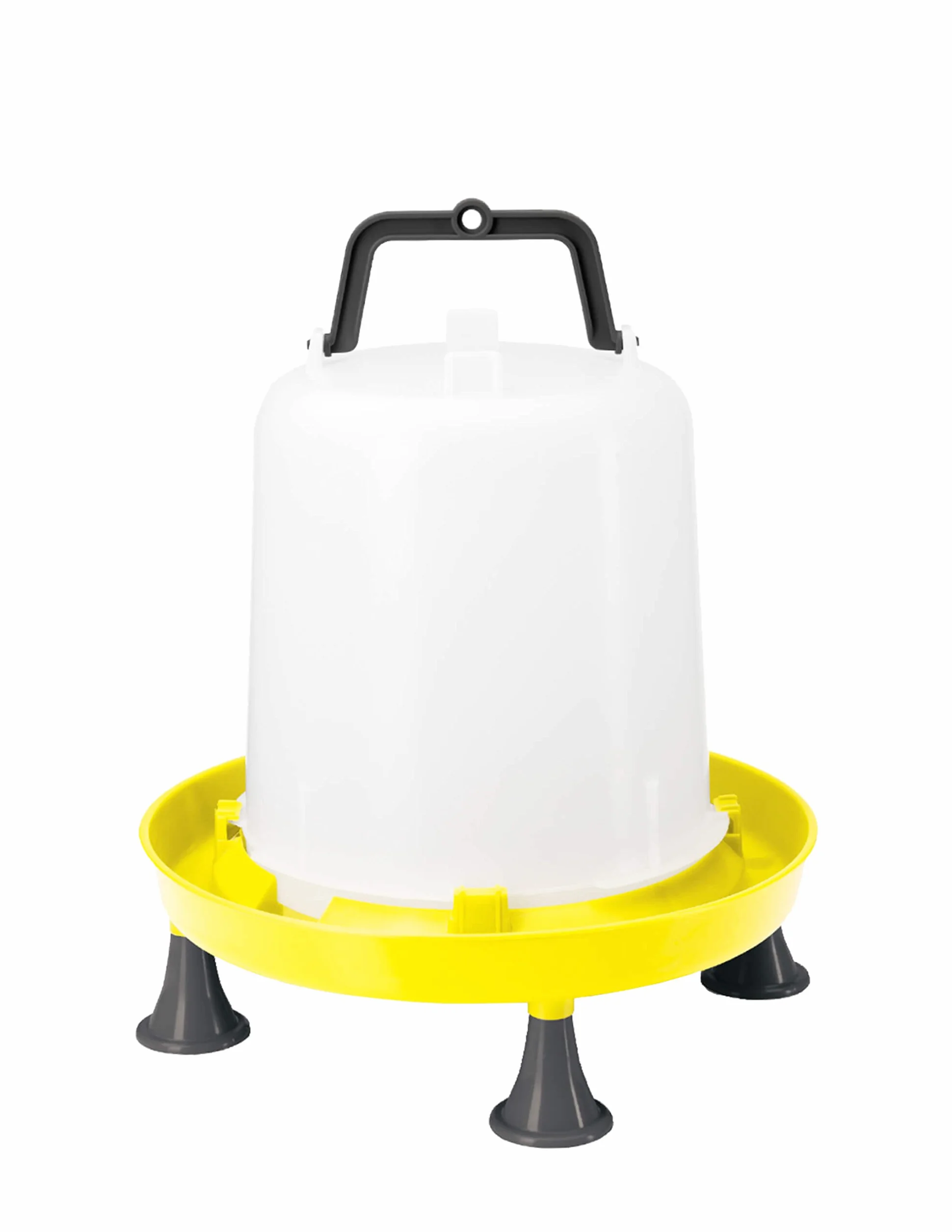 Zootec Abbeveratoio per Galline a sifone in plastica con Manico e Piedini. capacità 10 Litri. Ideale per Galline, Pulcini, Anatre e avicoli Simili. Predisposto per Essere appesa nel pollaio.