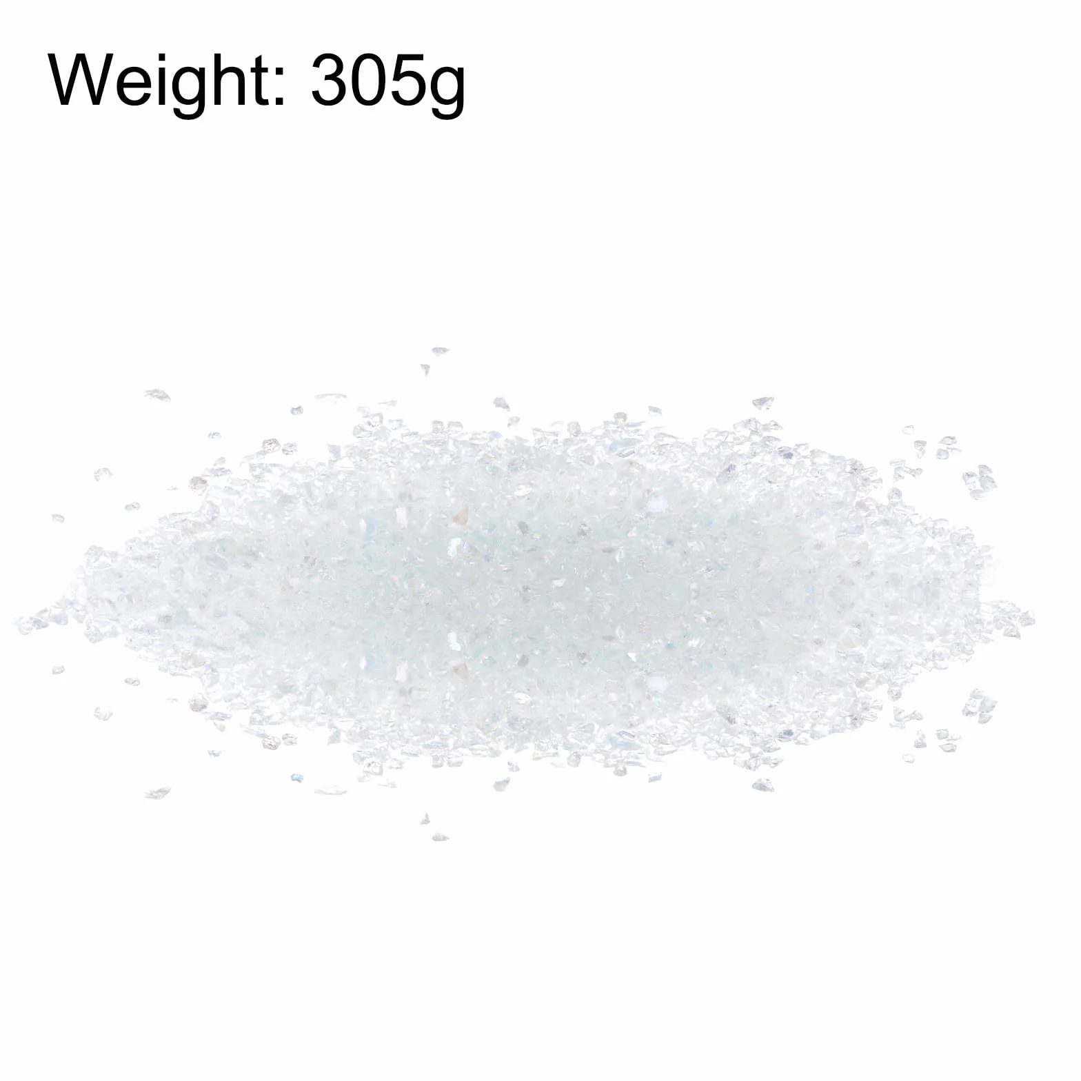 QUARKZMAN 305g Vetro Tritato 3-6mm Luccicante Elettroplaccato Schegge di Vetro Irregolari per Artigianato Decorazione Arte Resina Riempitivo per Vasi, Bianco