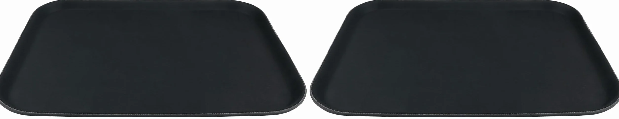 Grunwerg Vassoio per Alimenti Antiscivolo in plastica Super gommata, Rettangolare, 40 x 30 cm, Nero (Confezione da 2)