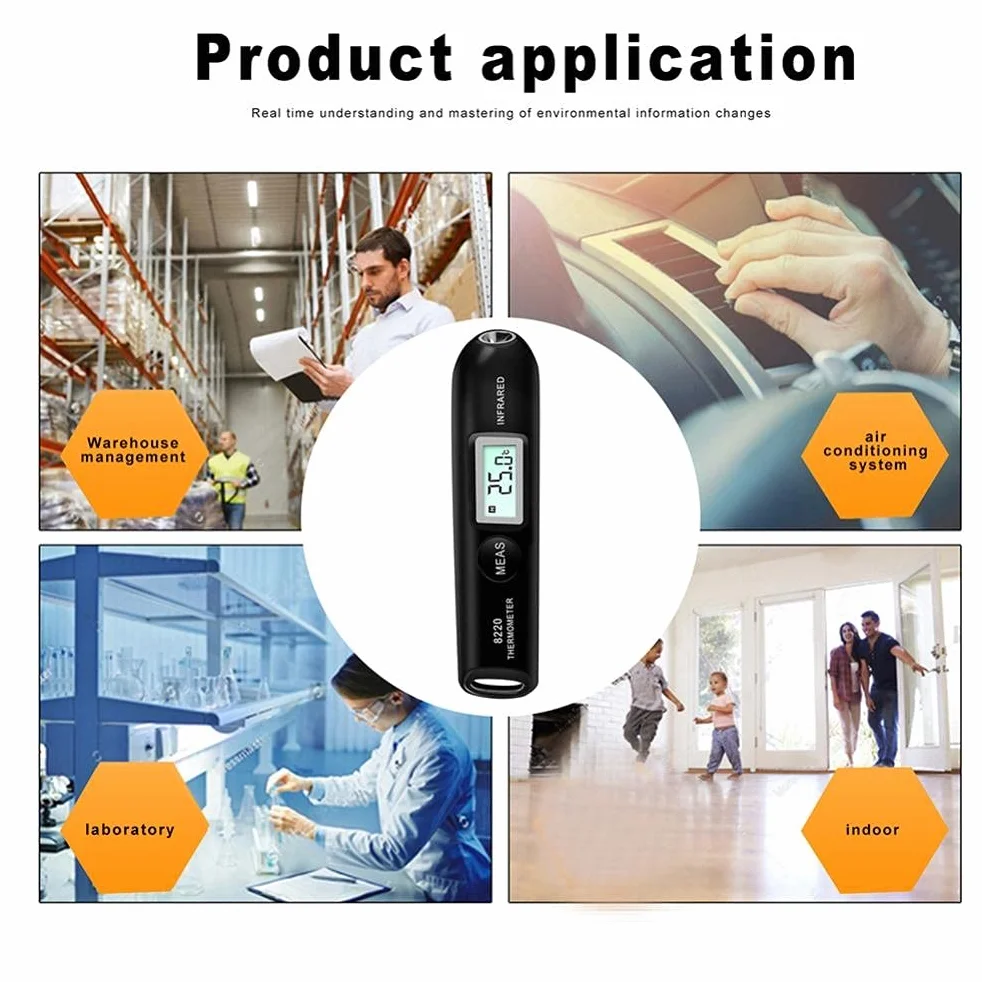 Mini Termometro Infrarossi Schermo LCD Penna Tascabile Misurazione Temperatura Celsius Fahrenheit