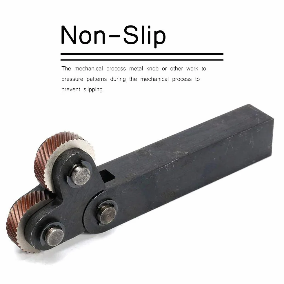 Set di 7 utensili per zigrinatura a doppia ruota in acciaio con ruota da 0,5 mm, 1 mm, 2 mm, passo lineare, kit zigrinatura per tornio