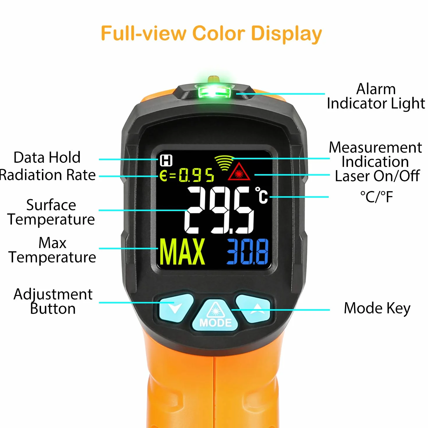 Termometro a infrarossi AD50 Digitale Laser -50°C a 600°C LCD