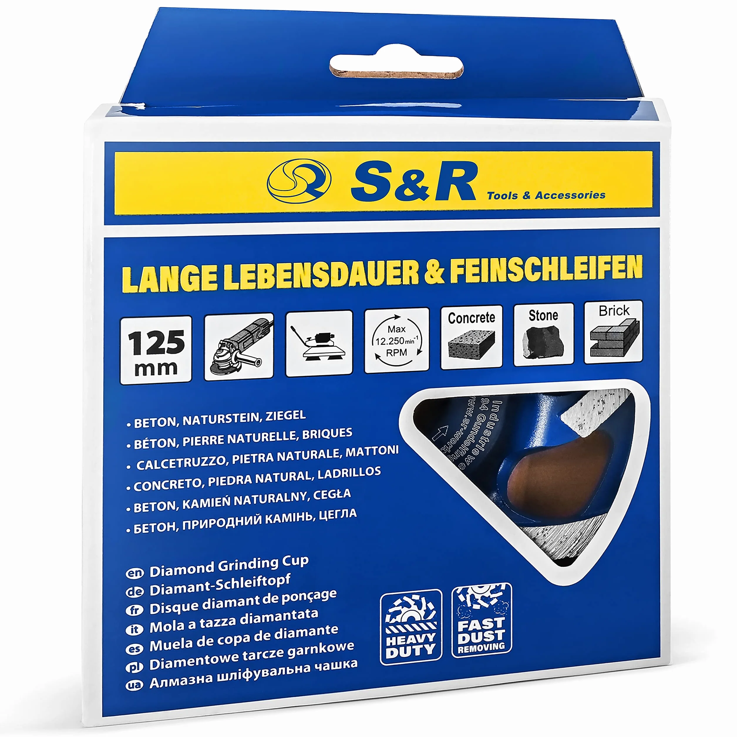 S&R mola a tazza diamantata 125mm per levigare cemento granito pietra