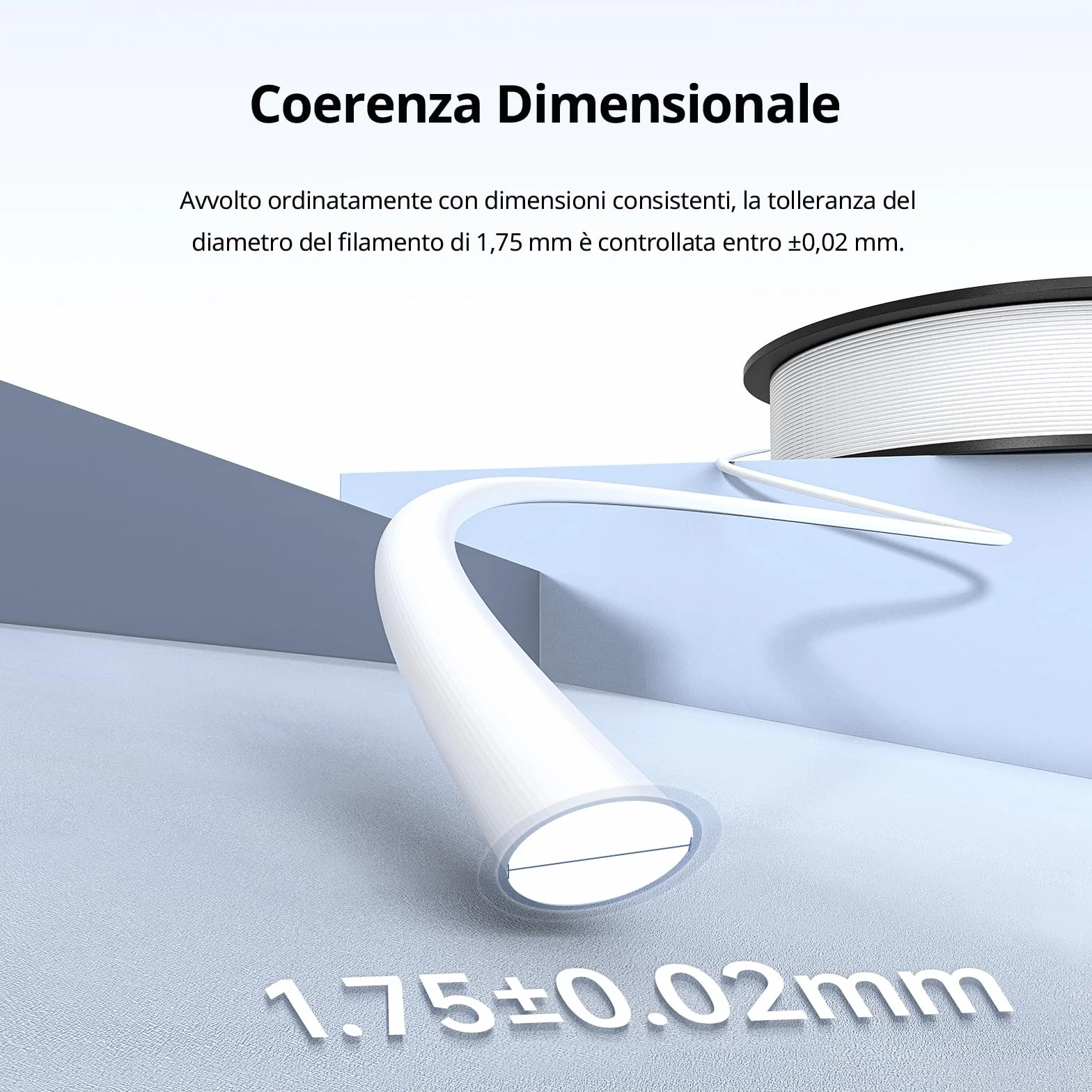 Anycubic Filament ASA 1,75mm 1kg Grigio per Stampante 3D Precisione Dimensionale +/- 0,02mm