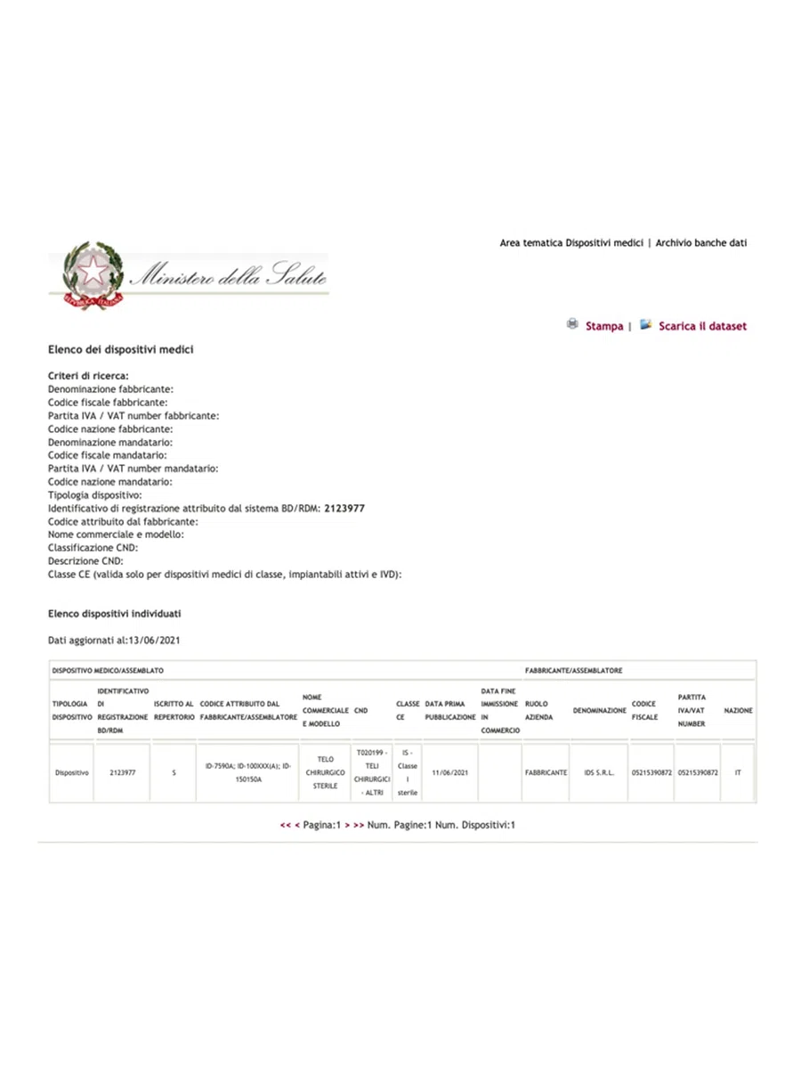 " APP LIFE Telo Chirurgico Sterile con Lato Adesivo 40 gr Impermeabile 75 x 90