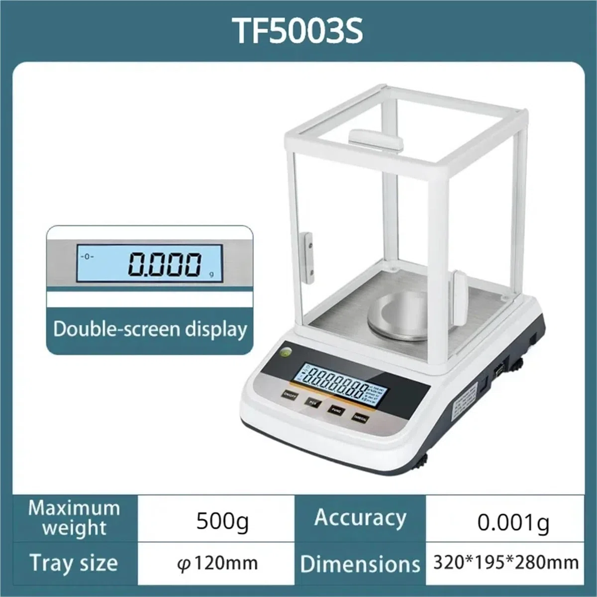 Bilancia analitica di precisione da laboratorio, bilancia con doppio display, digitale for gioielli, 200 g/300 g/500 g, 0,001 Di livello commerciale