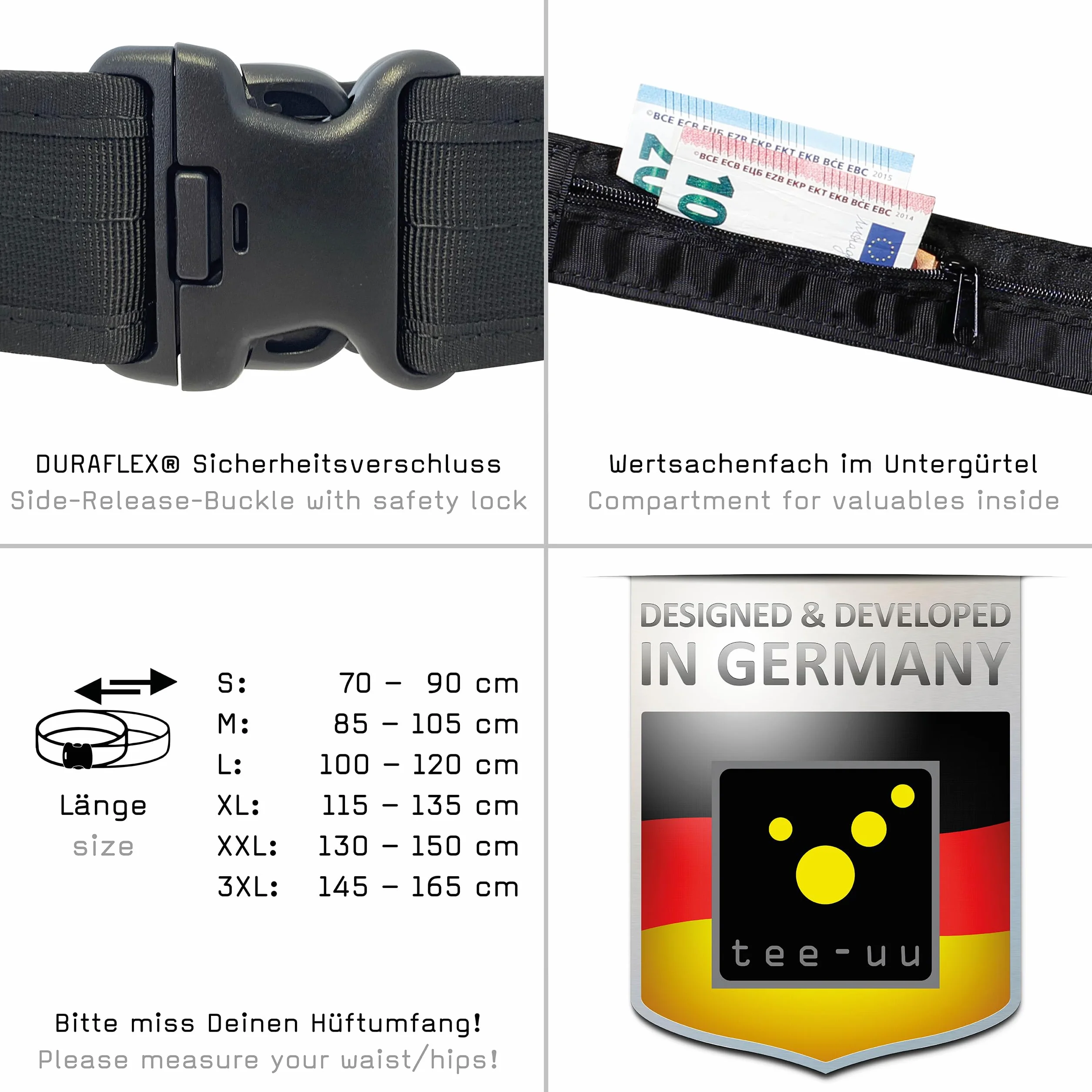 Cinturone per Emergenze BLACK S-XXL