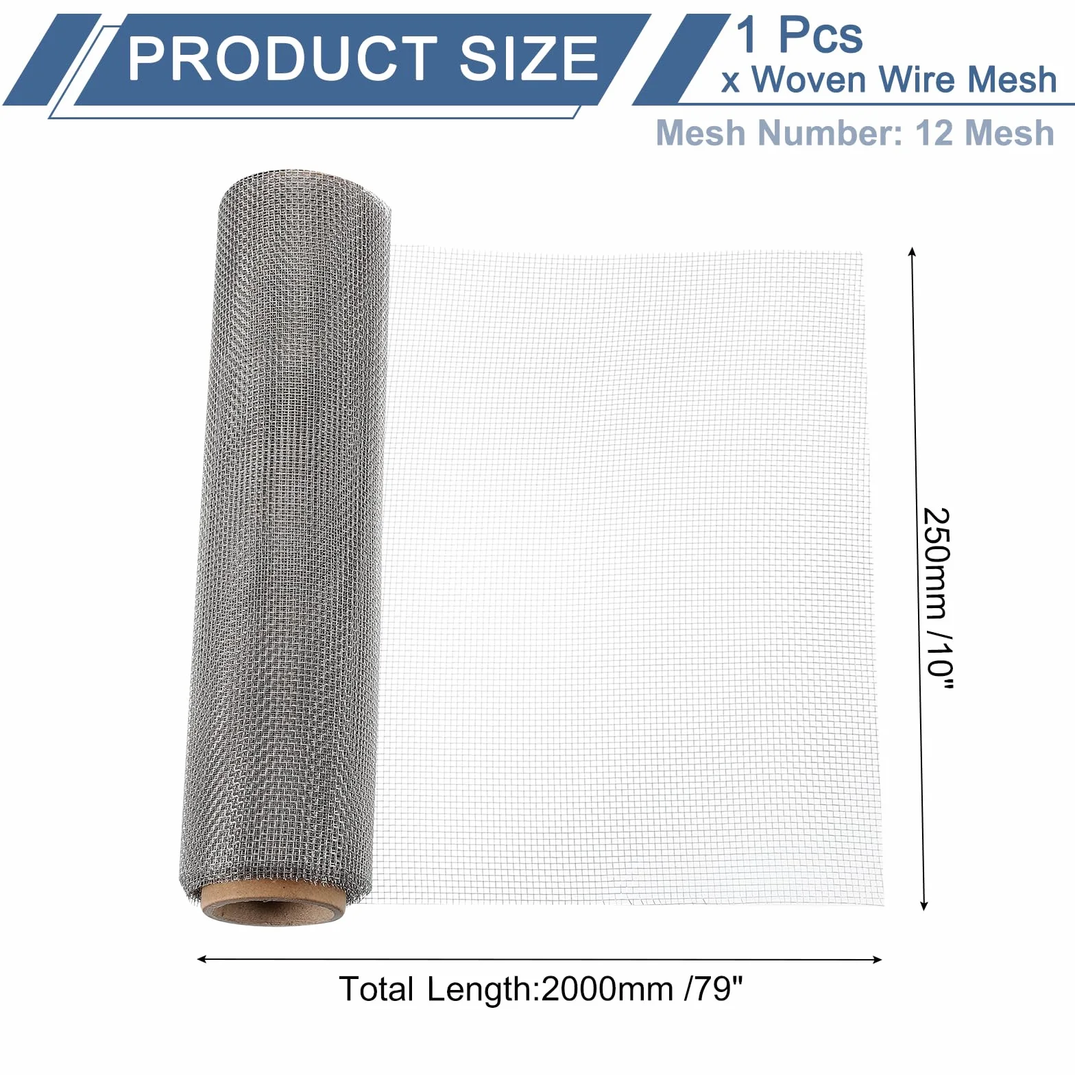 QUARKZMAN 12 Mesh 79" x 10" Rete In Metallo Intrecciata 316 Acciaio Inossidabile Griglia Di Aerazione Filtro Finestra