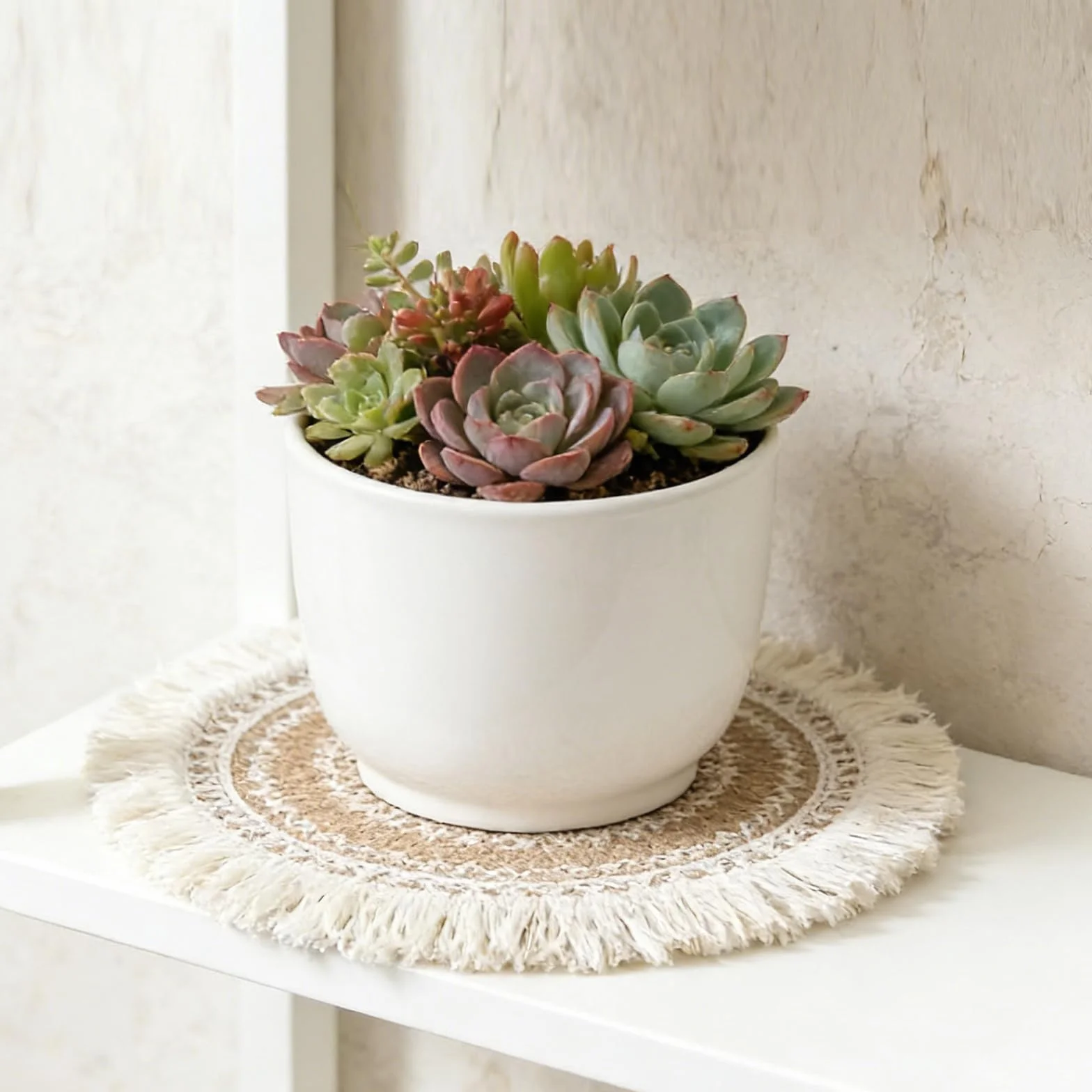 Tovaglietta Rotonda Bohémien 38 cm Antiscivolo Resistenti al Calore Boho Decorativa per Cucina Ristorante