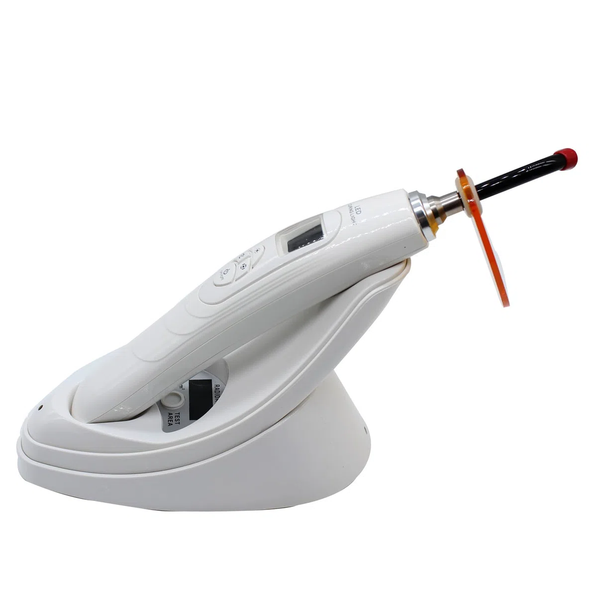 Dental Led Curing Light Lamp – Intensità Della Luce Regolabile In Tre Livelli, 6 Secondi, Con Batteria e Stazione Di Ricarica a Batteria, Dentista, Polimerizzazione, Lampada Da 1800 Mw (Bianco)