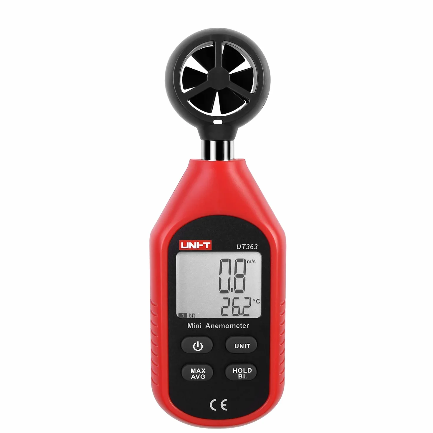 UNI-T UT363 Digitale LCD Anemometro Misuratore Velocità Vento 0-30m/s Temperatura C/F