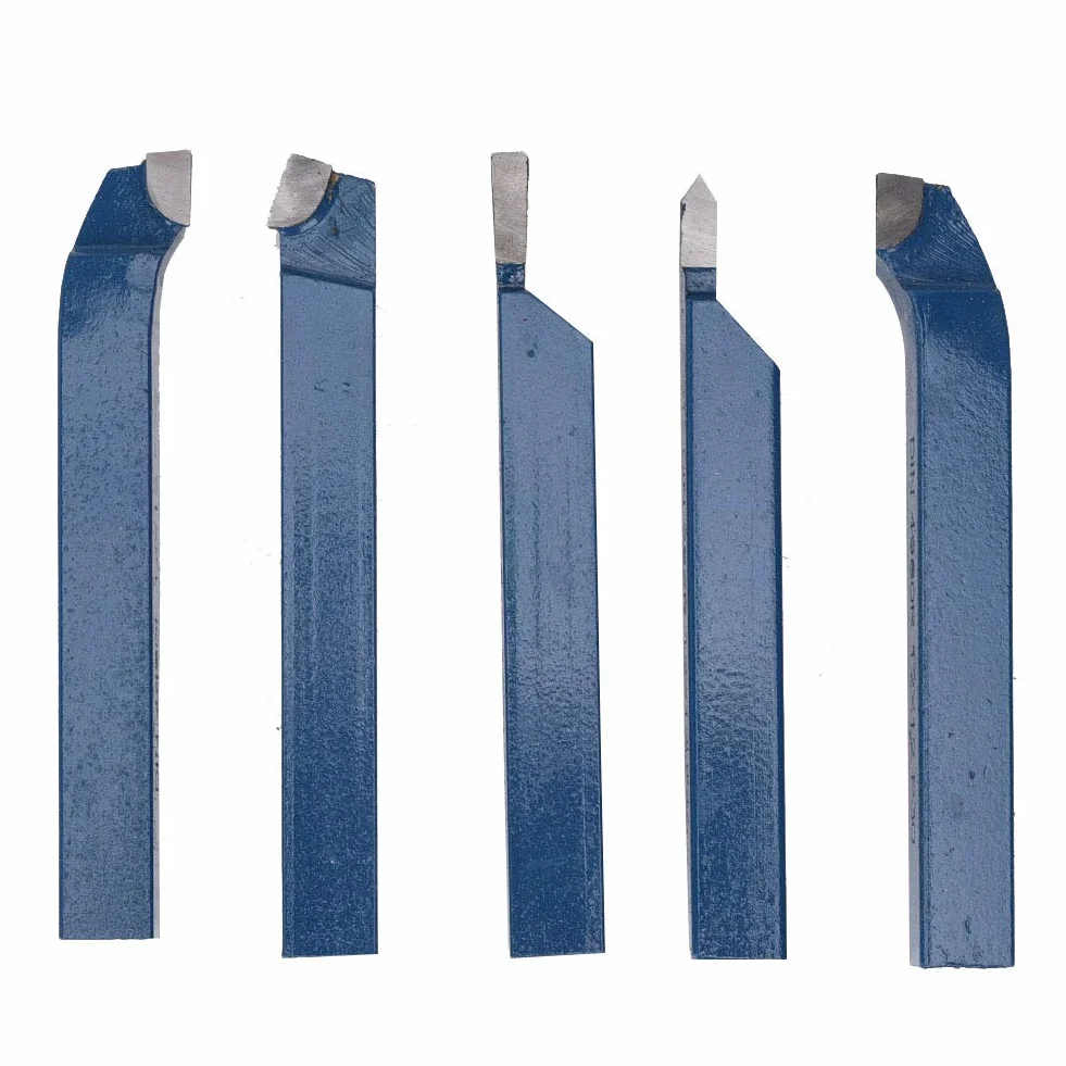 Set utensili per tornio 5pezzi, utensili per tornitura con testa saldatura metallo duro Assemblaggio utensili macchine utensili Inserti tornitura tornio industriale(12x12mm)